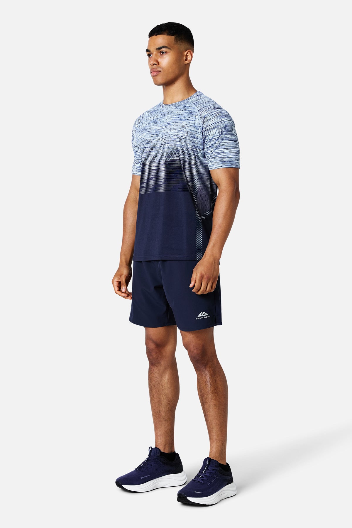 Stride Seamless Tee - Shadowcore/Steel Blue/Iceberg Blue/White