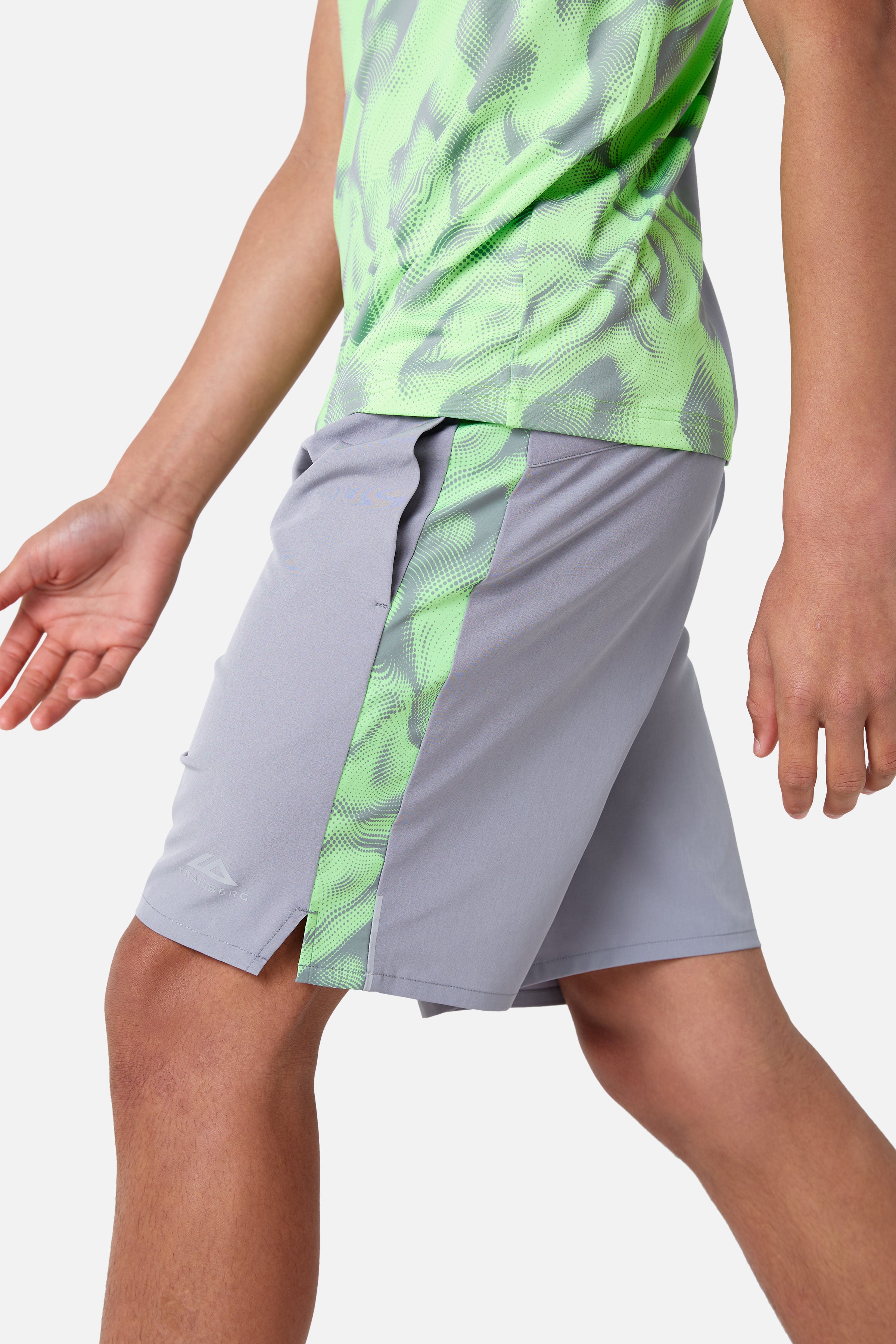 Boys Kinetic Short - Moon Grey/Neon Lime