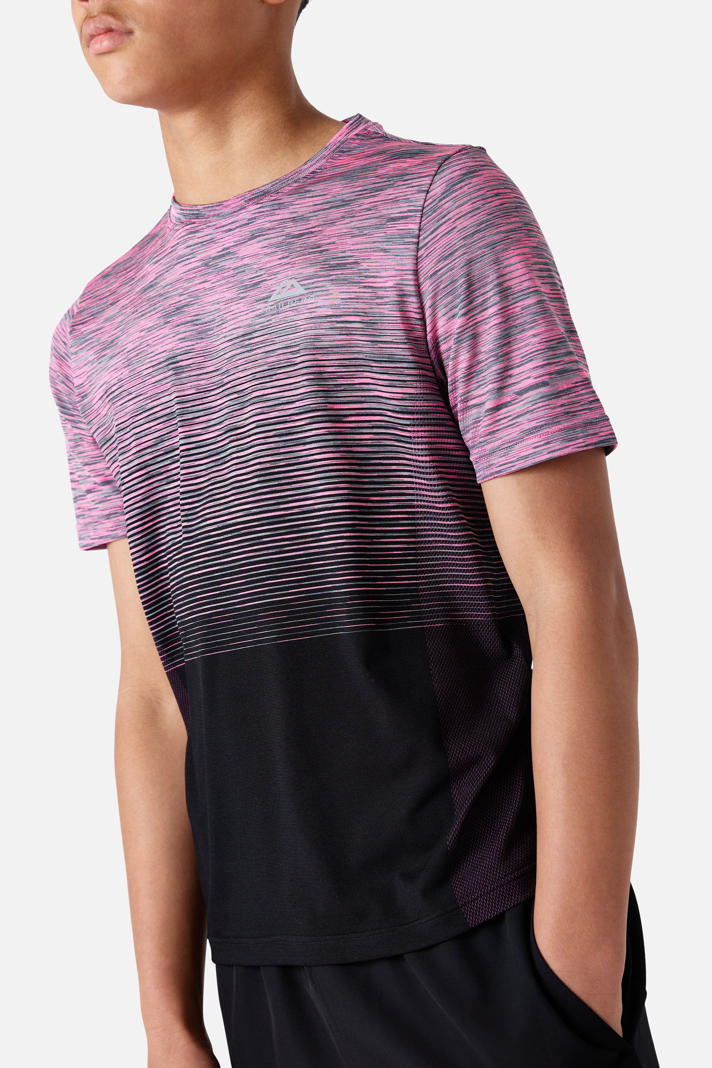 Boys Frequency Seamless Tee - Black/Storm Grey/Cloud Haze/Cosmic Pink