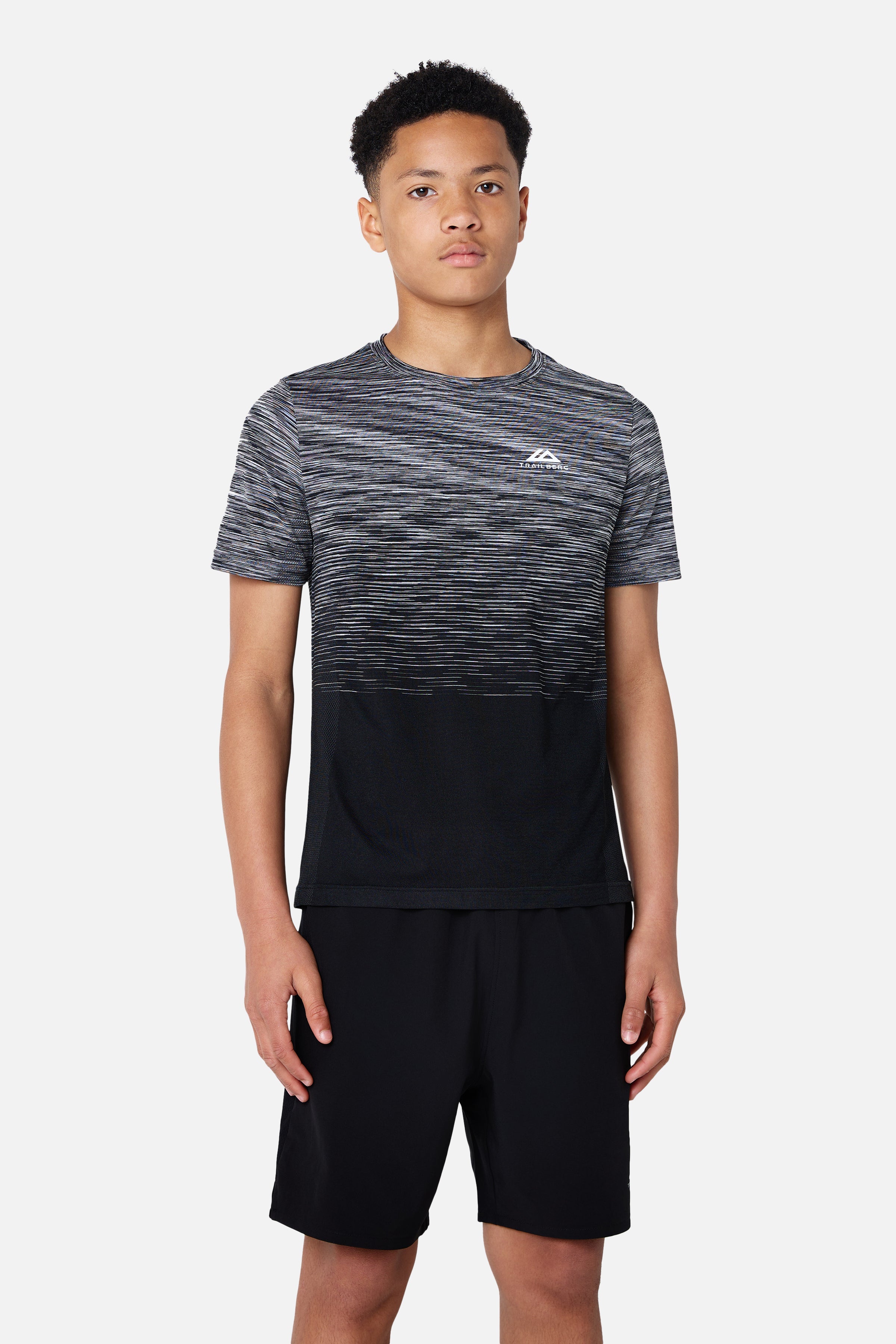 Boys Frequency Seamless Tee - Black/Storm Grey/Cloud Haze/Cosmic Pink