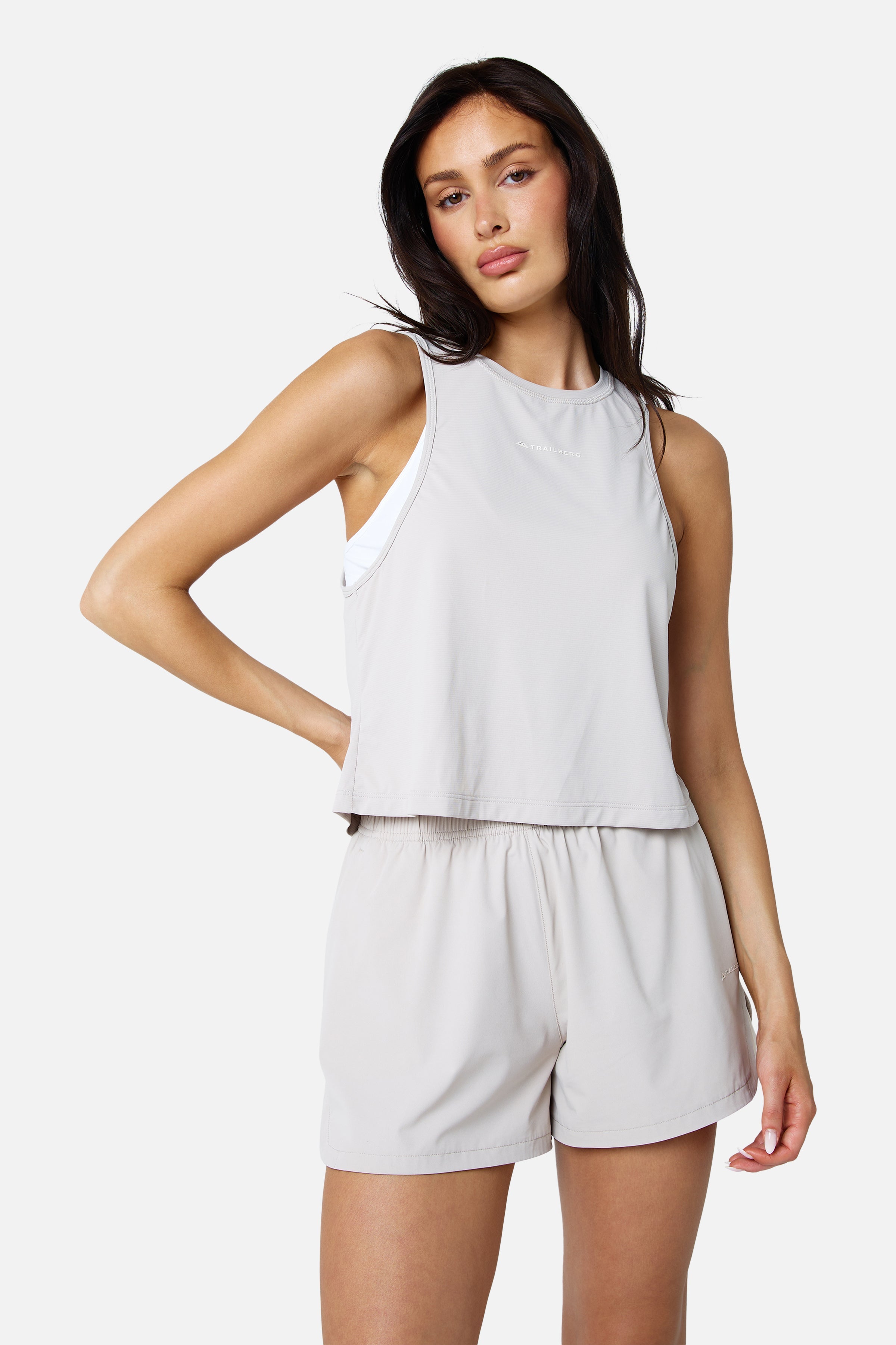 Womens Andara Pleated Vest - Pebble Stone/Frosted Ridge