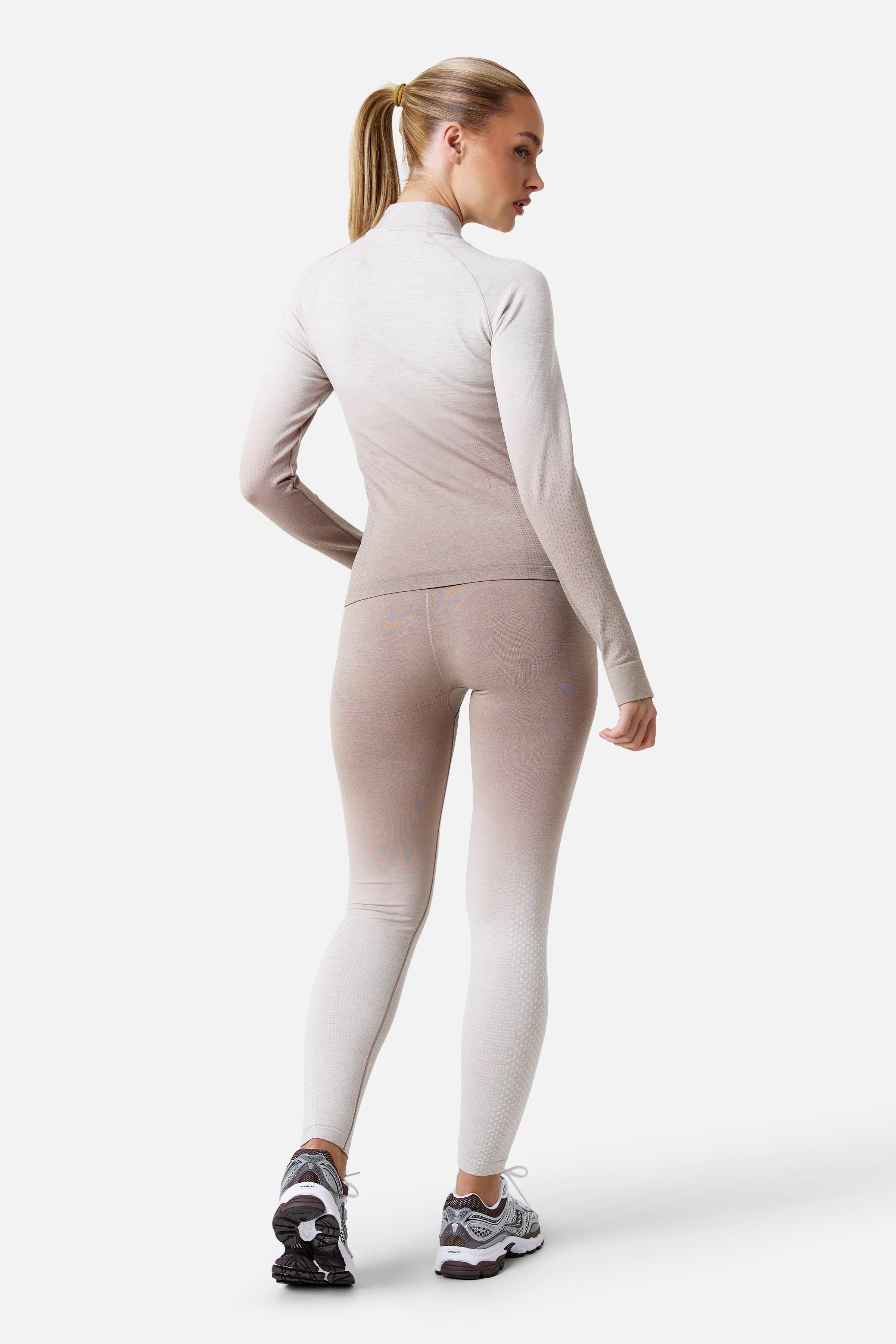 Womens Evocurve Seamless Track Jacket - Pebble Stone / Pale Taupe / Frosted Ridge