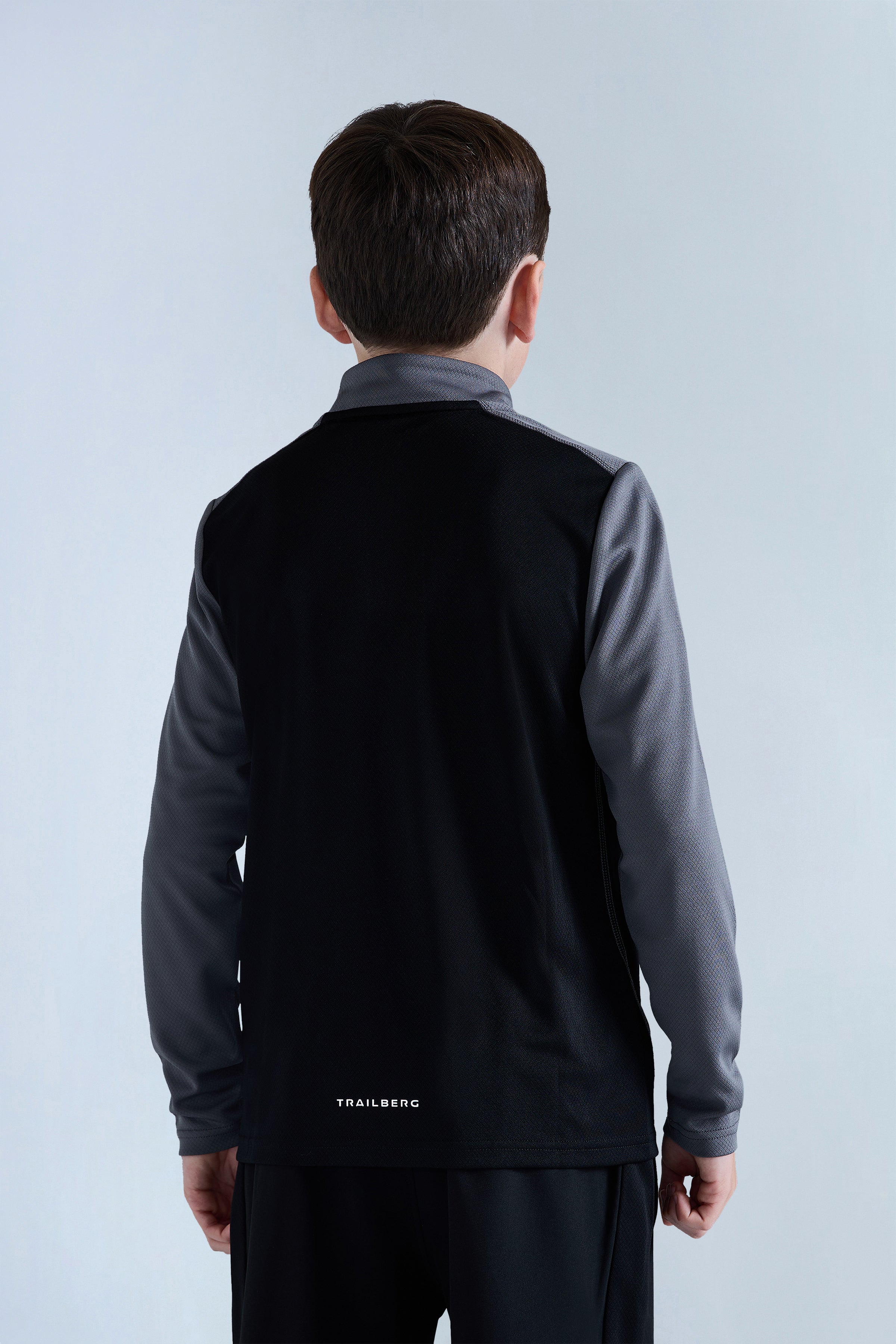 Boys Essentials Quarter Zip Twinset - Black/Urban Smoke