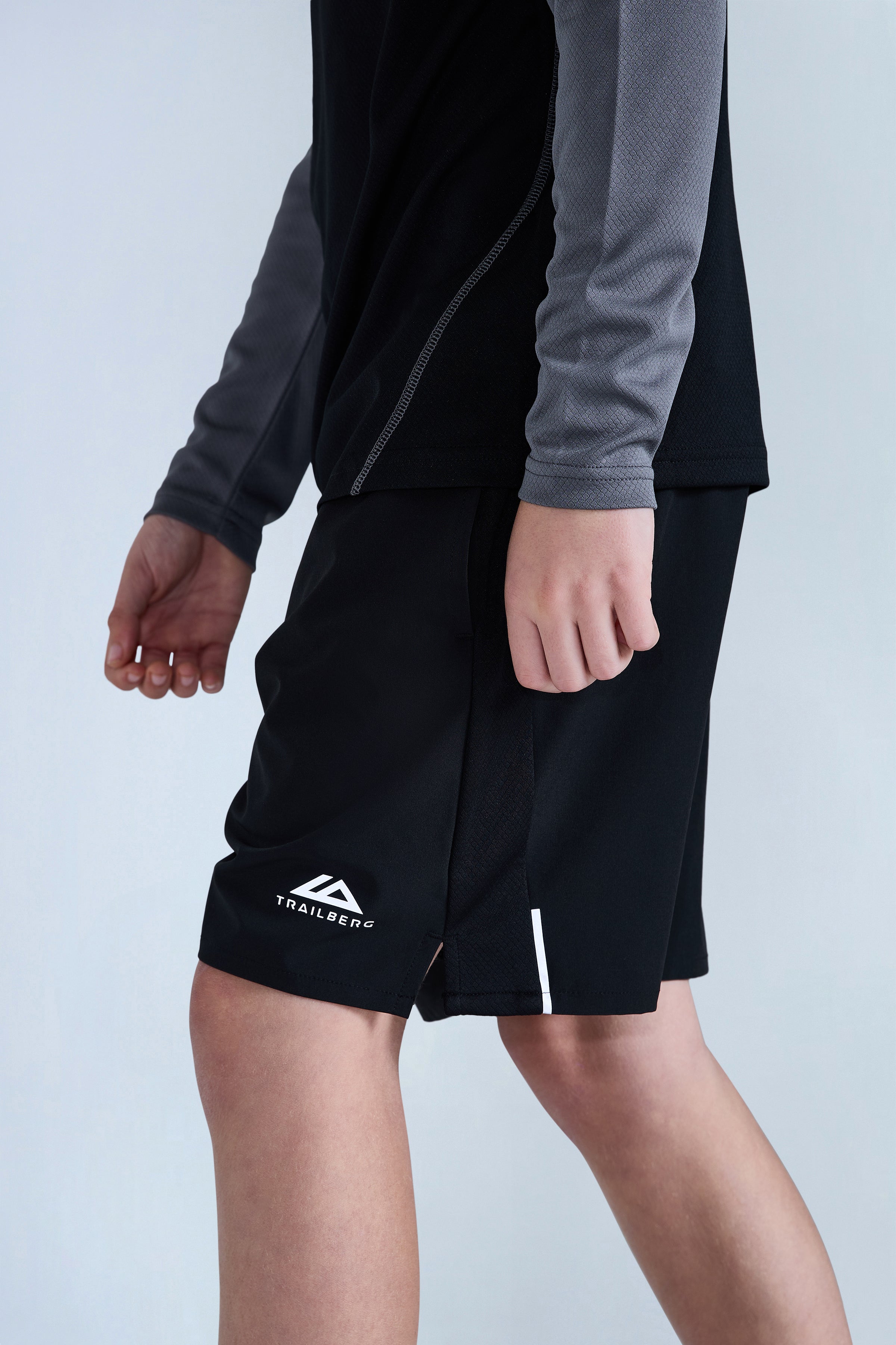 Boys Essentials Quarter Zip Twinset - Black/Urban Smoke