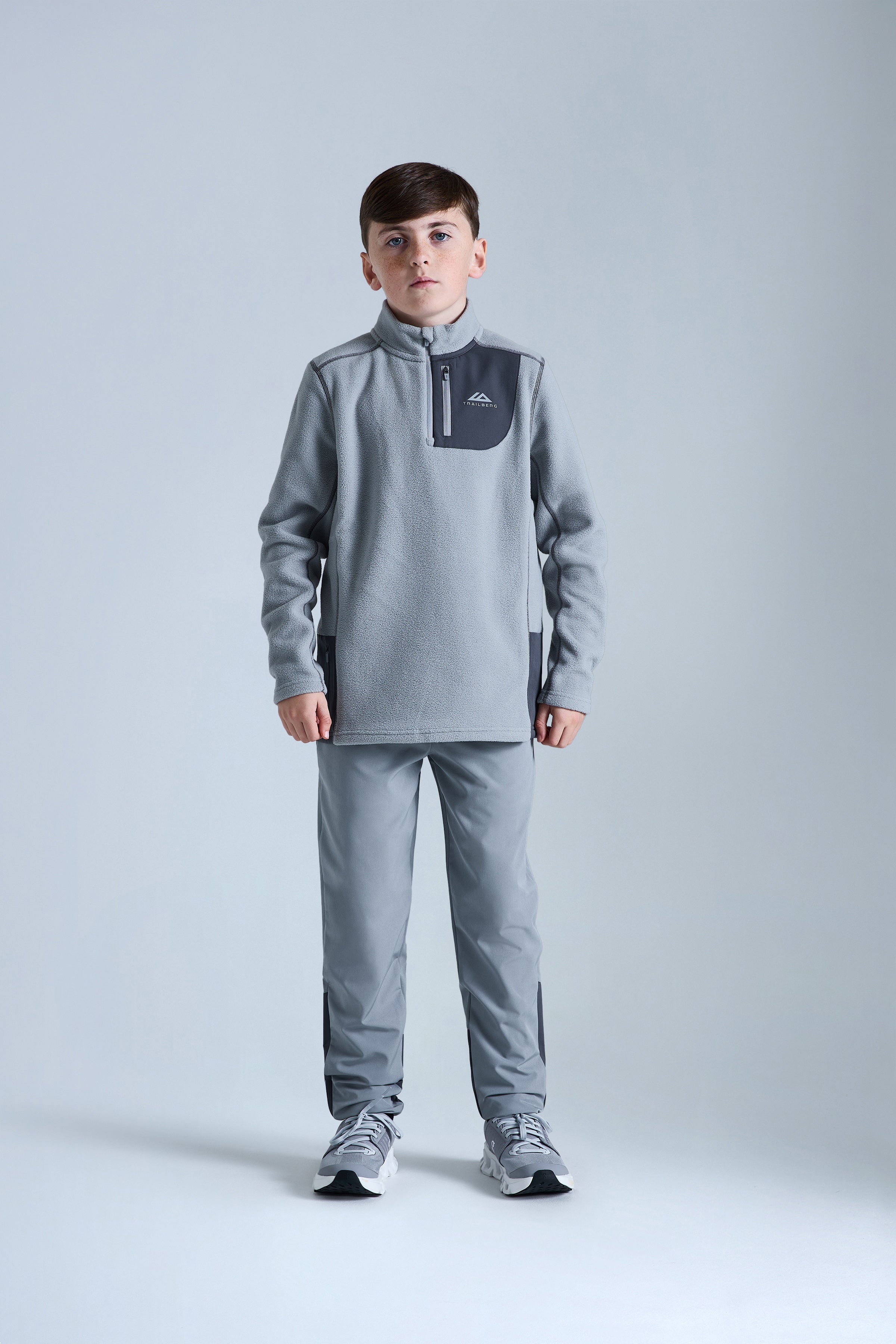 Boys Astra Microfleece 1/4 Zip - Moon Grey/Iron Grey