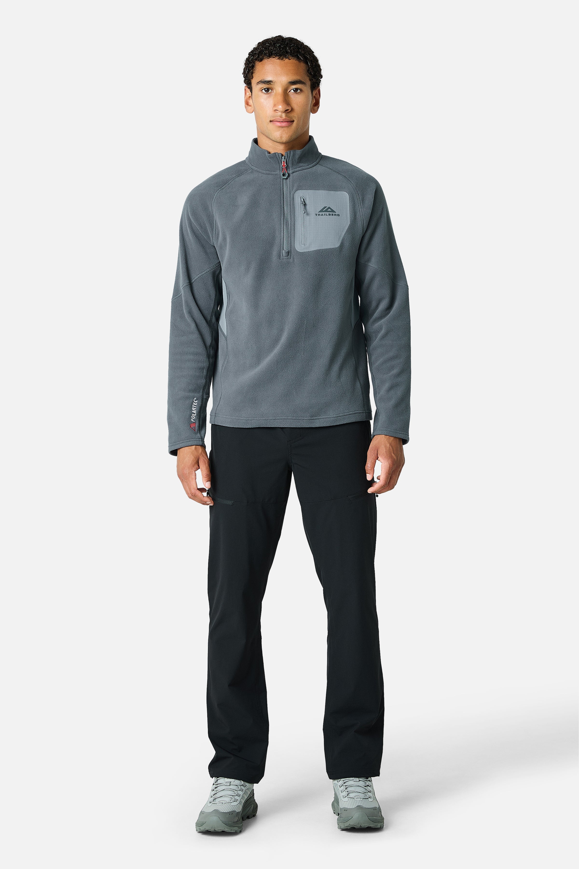 Driftmoor Polartec Fleece 1/4 Zip - Graphite Grey/Ash Grey/Blazing Red