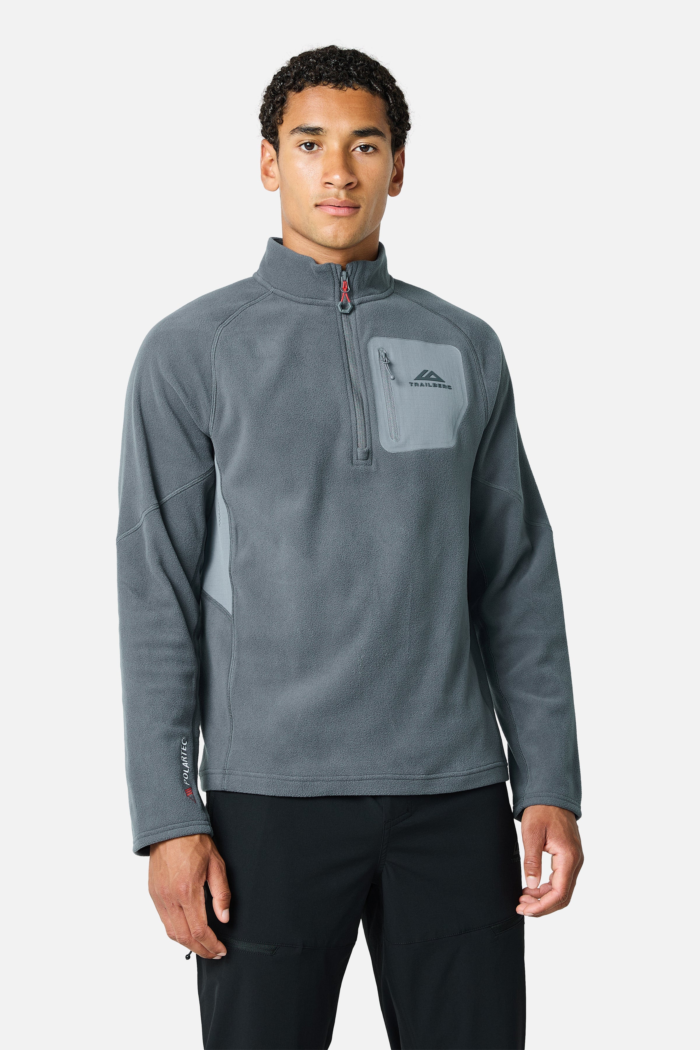 Driftmoor Polartec Fleece 1/4 Zip - Graphite Grey/Ash Grey/Blazing Red