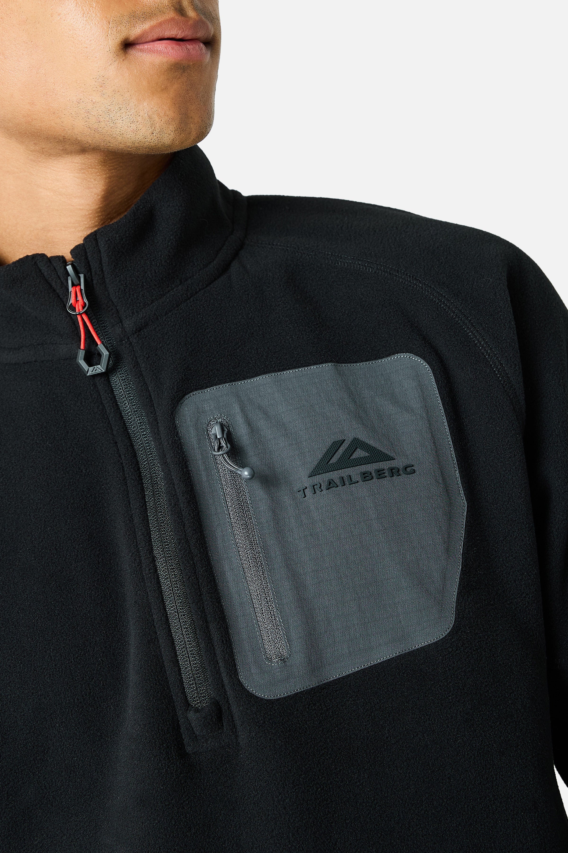 Driftmoor Polartec Fleece 1/4 Zip - Black/Volcano Grey/Blazing Red