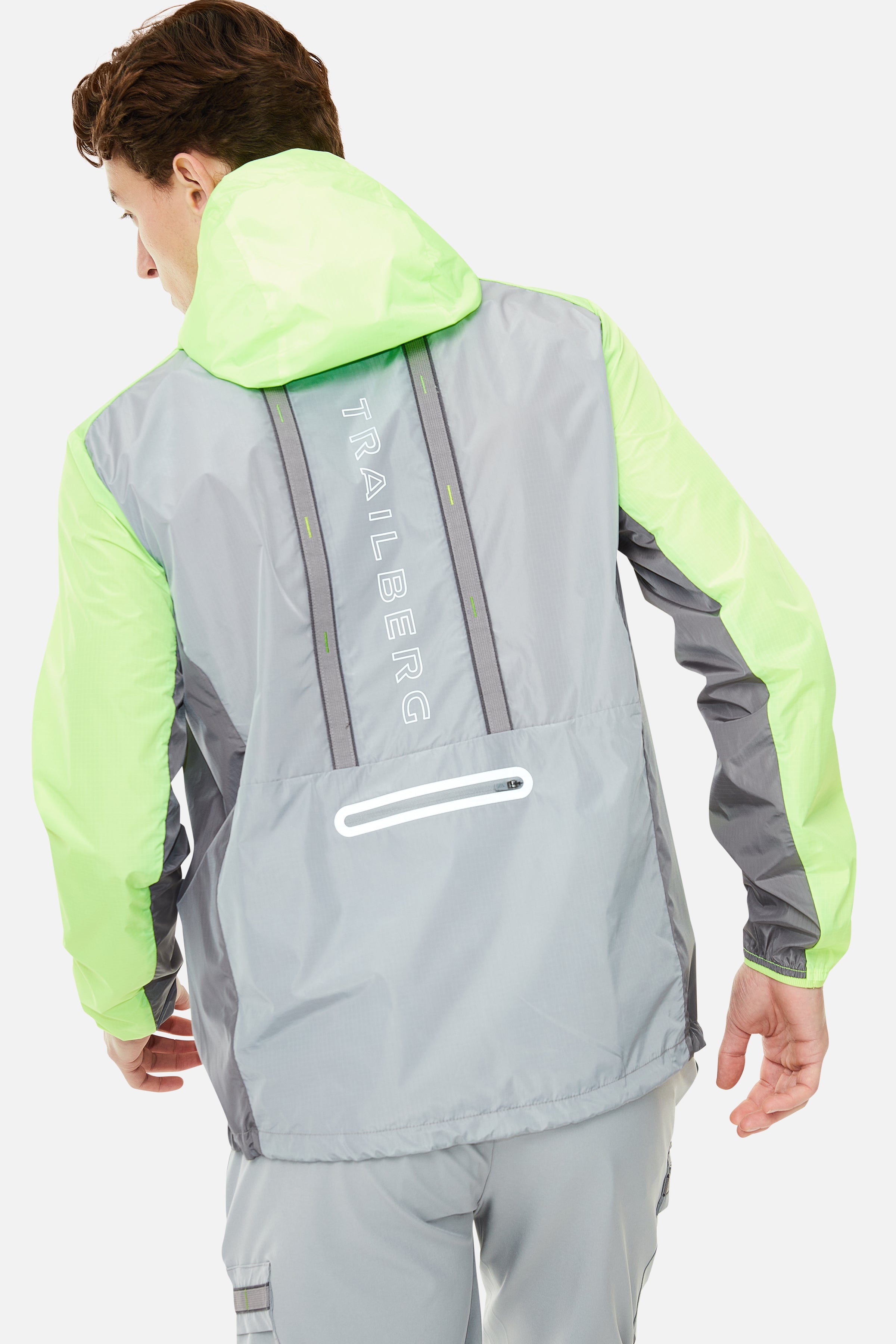 SS25 Triathlon Windbreaker - Smoke Grey/Moon Grey/Neon Lime