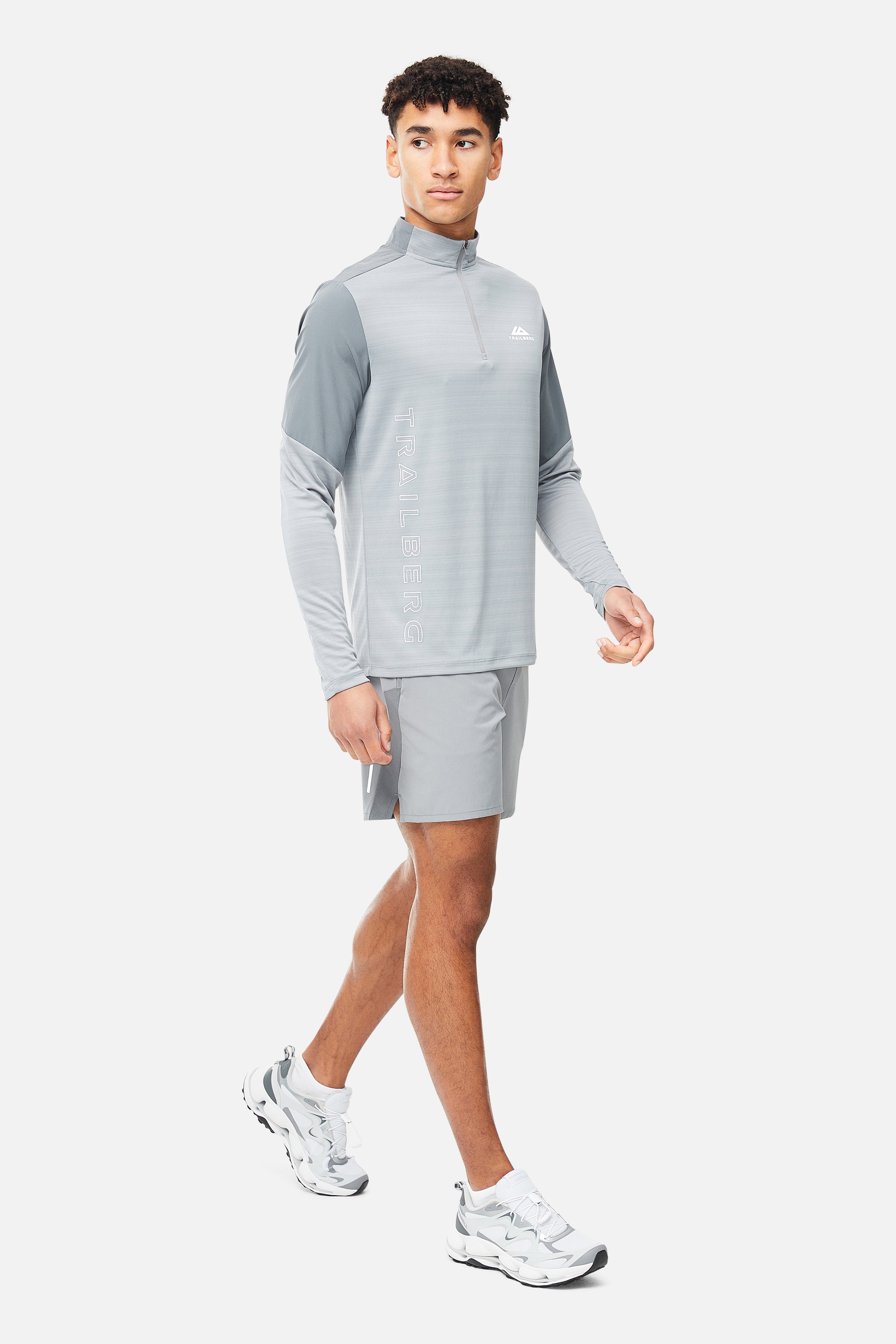 SS25 Triathlon Quarter Zip Set - Moon Grey/Neon Lime