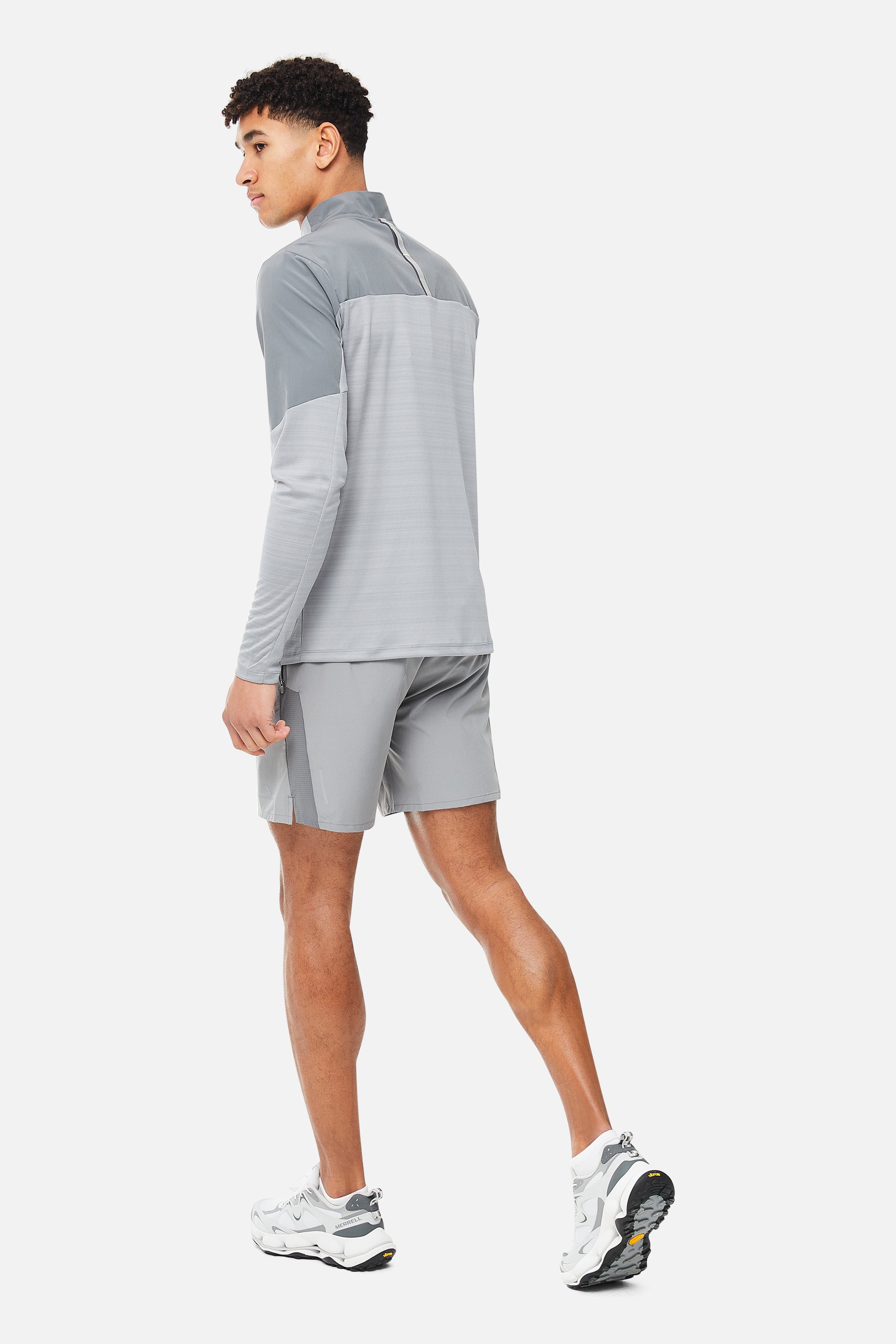 SS25 Triathlon Quarter Zip Set - Moon Grey/Neon Lime