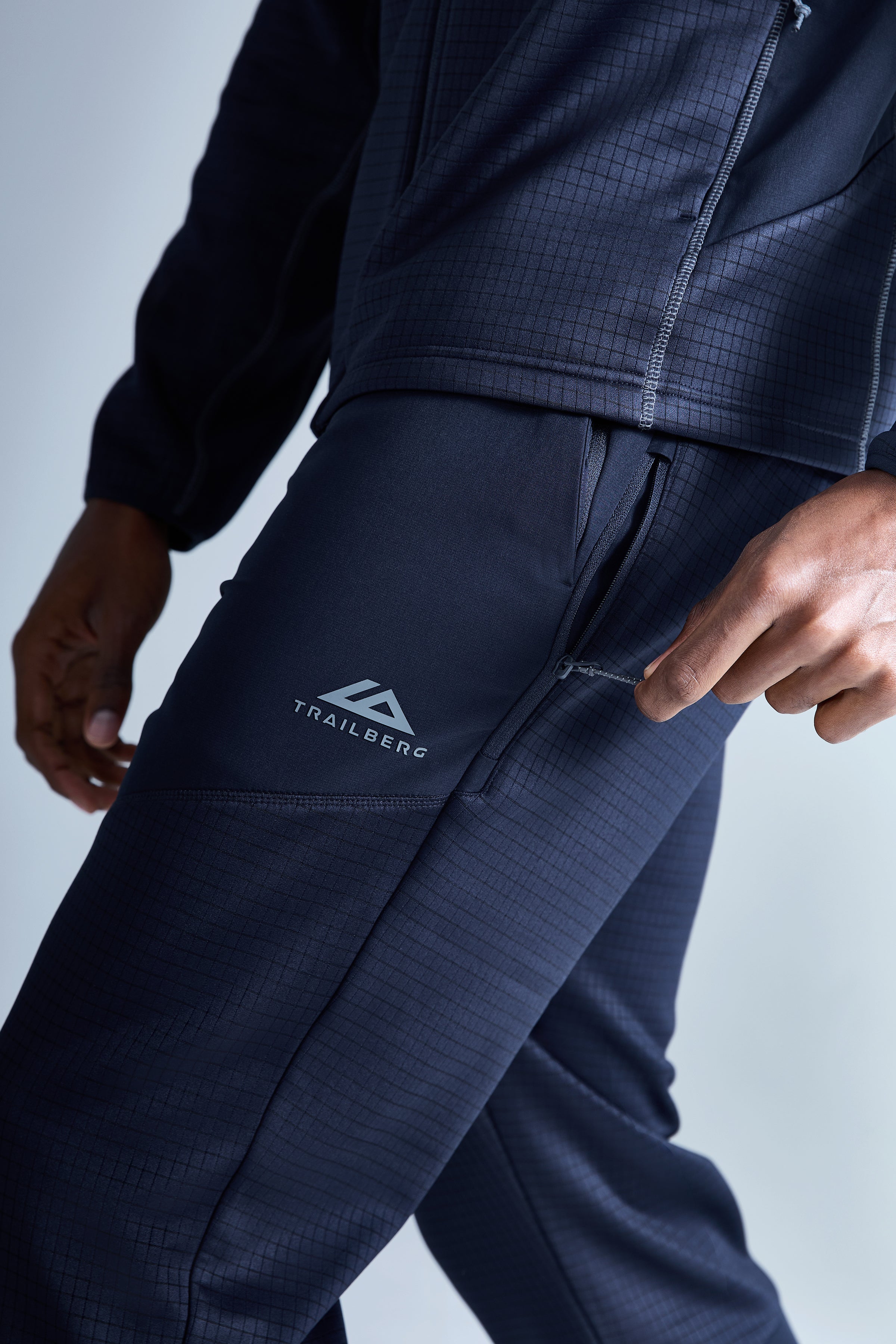 District Gridded Fleece Jogger - Deep Ocean/Storm Grey