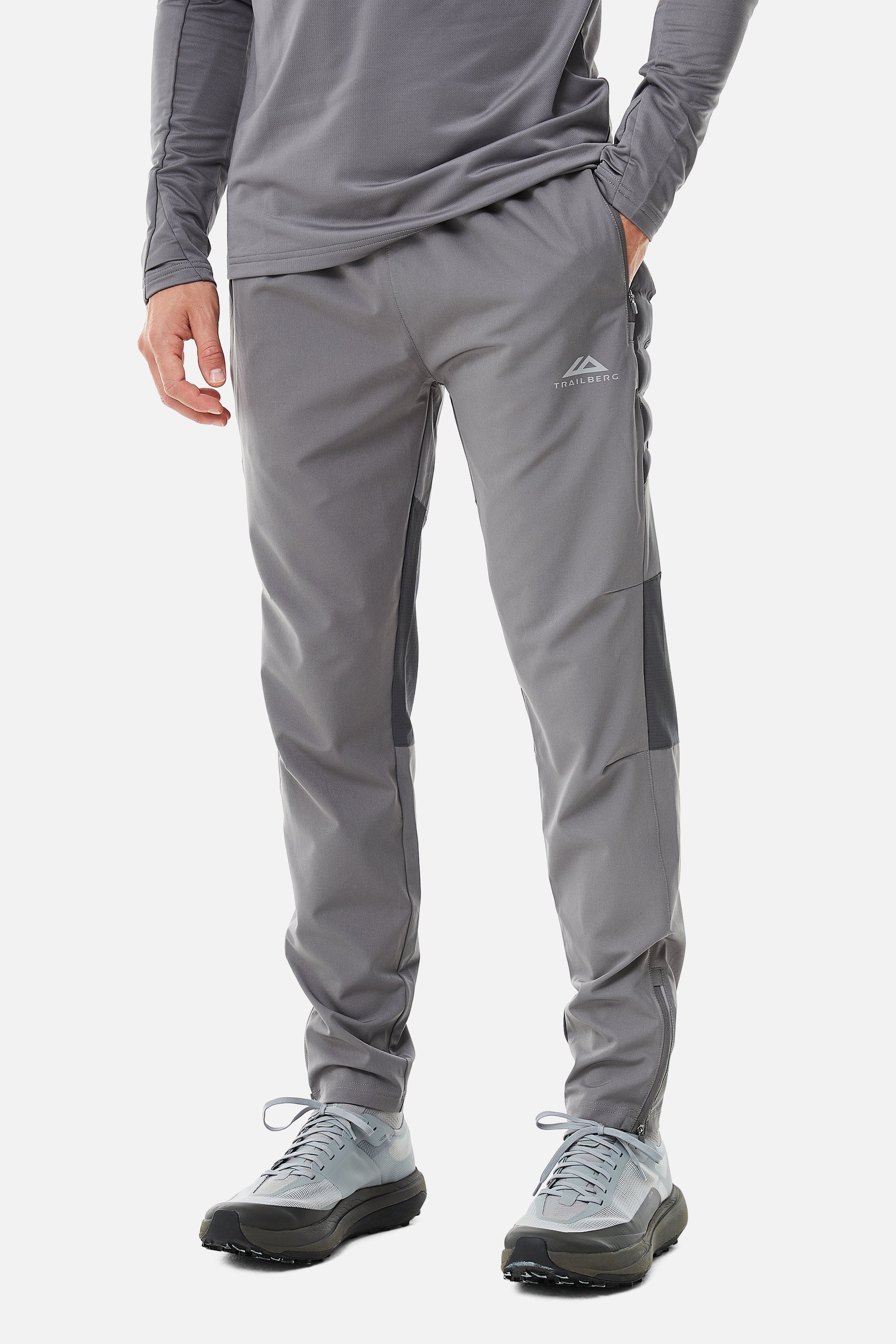 Rhine Hybrid Quarter Zip Pant Set - Grey/Dark Grey