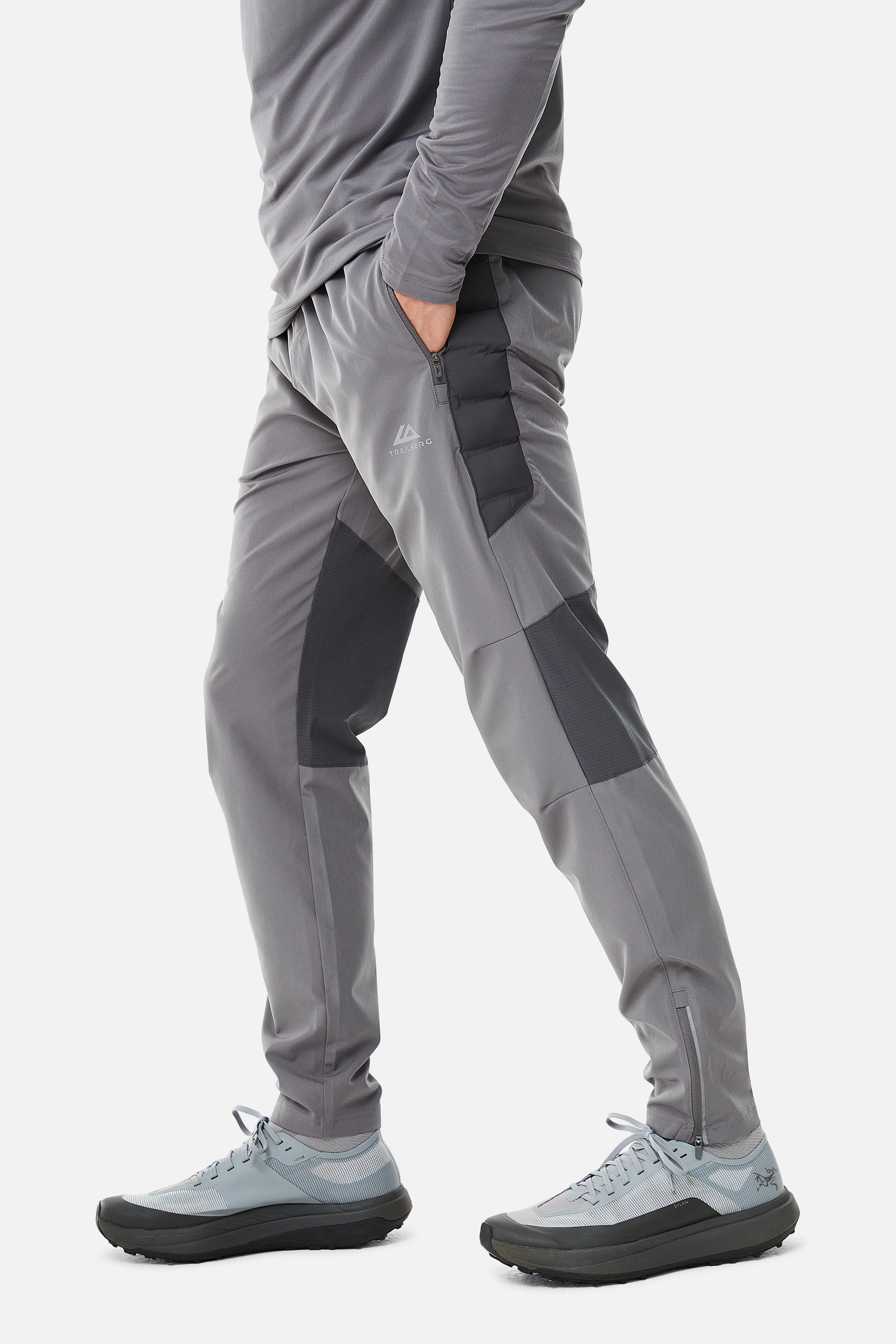 Rhine Hybrid Quarter Zip Pant Set - Grey/Dark Grey