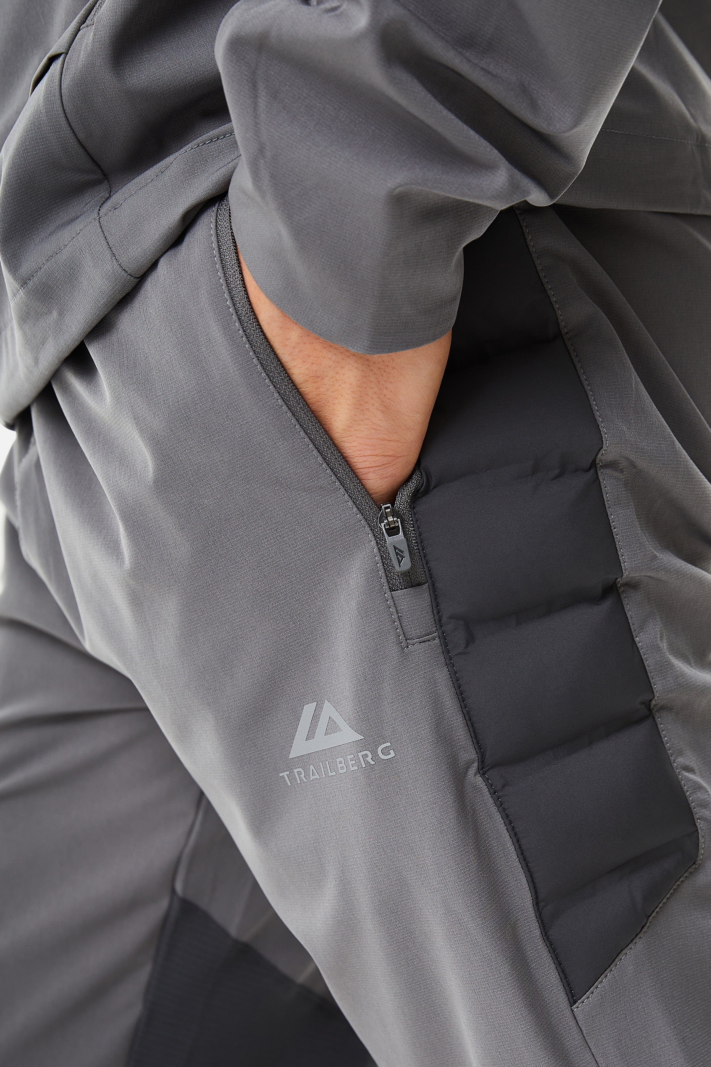 Rhine Hybrid Quarter Zip Pant Set - Grey/Dark Grey