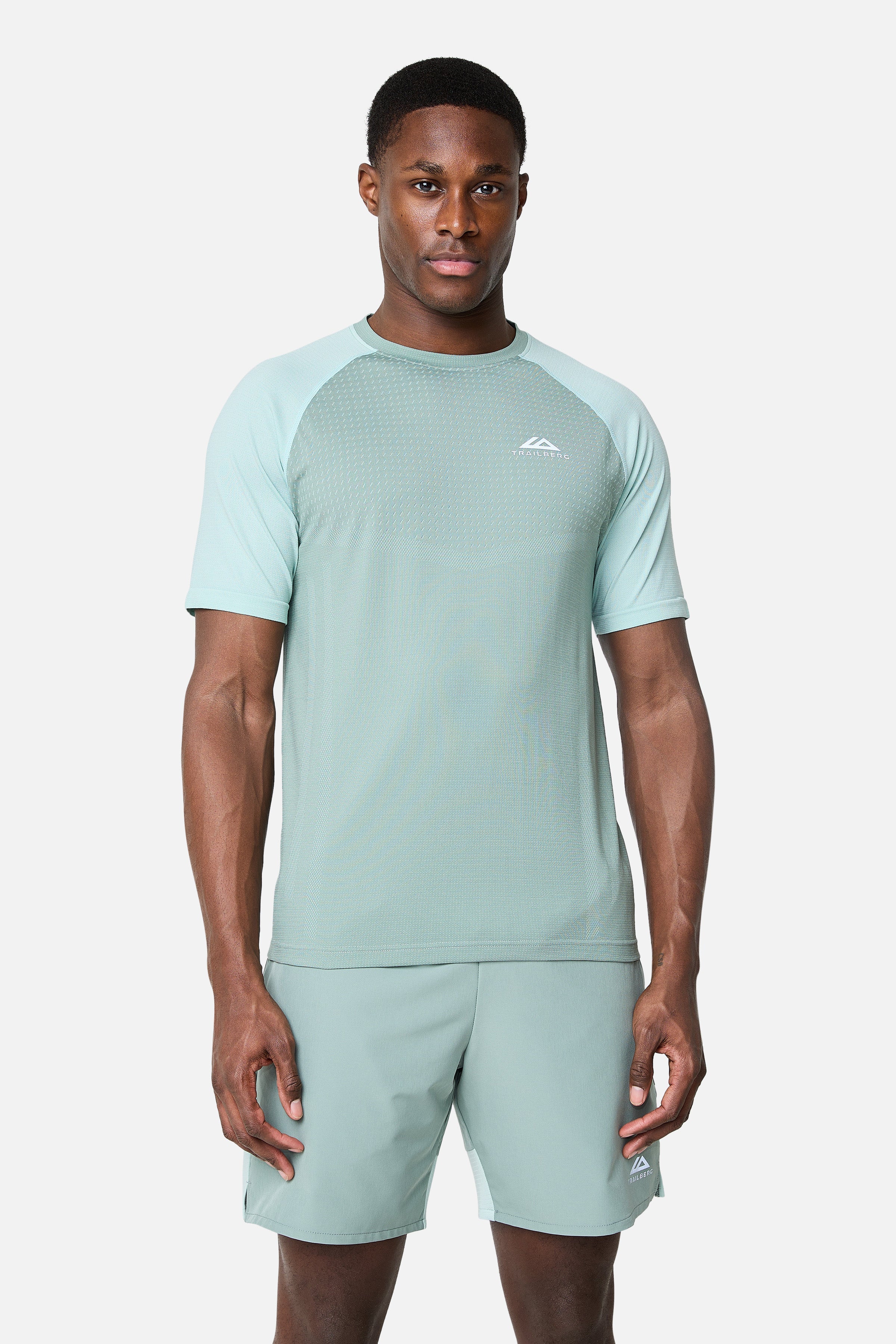 Rapid Dash Seamless Tee - Willow Green/Tide Mist