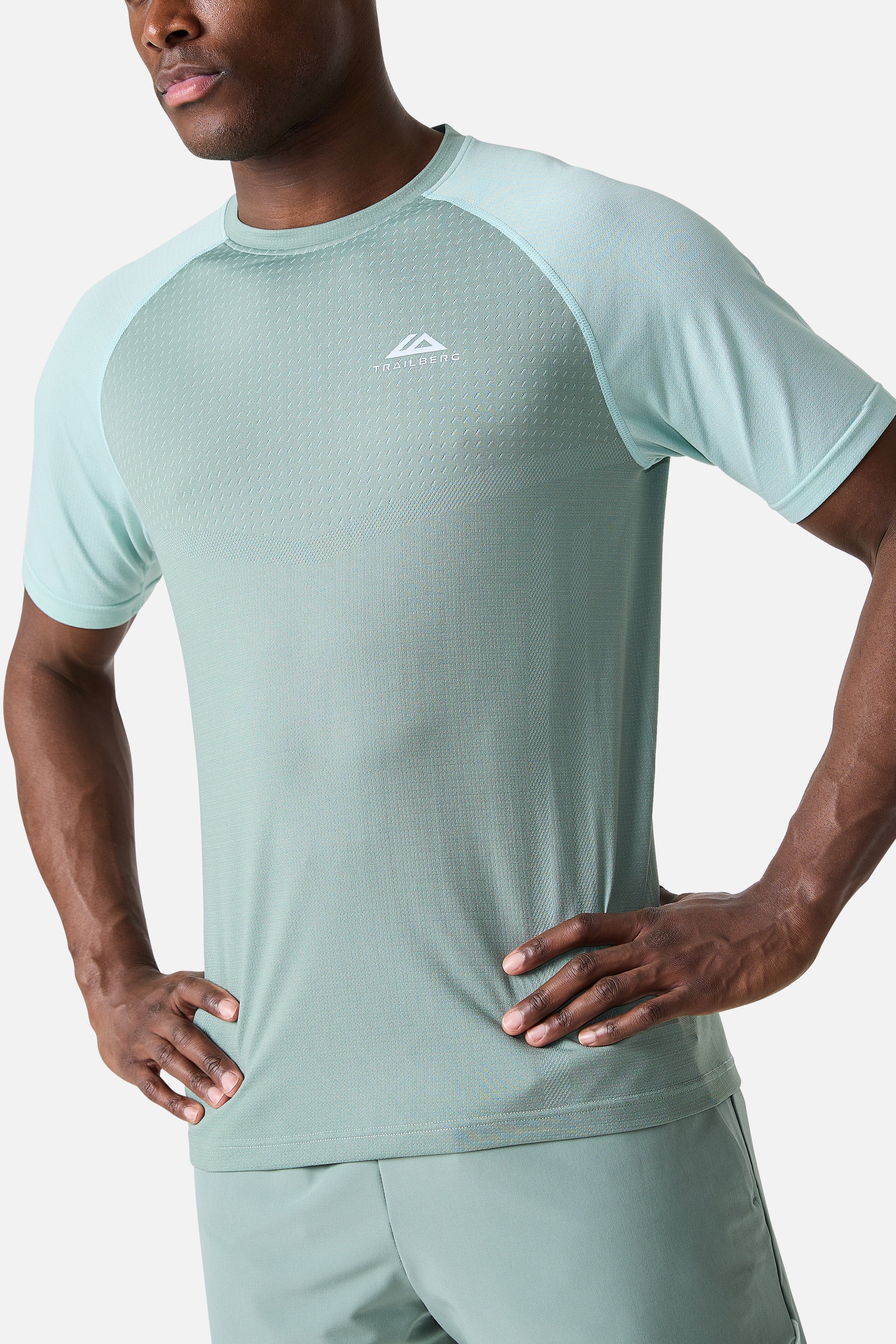 Rapid Dash Seamless Tee - Willow Green/Tide Mist