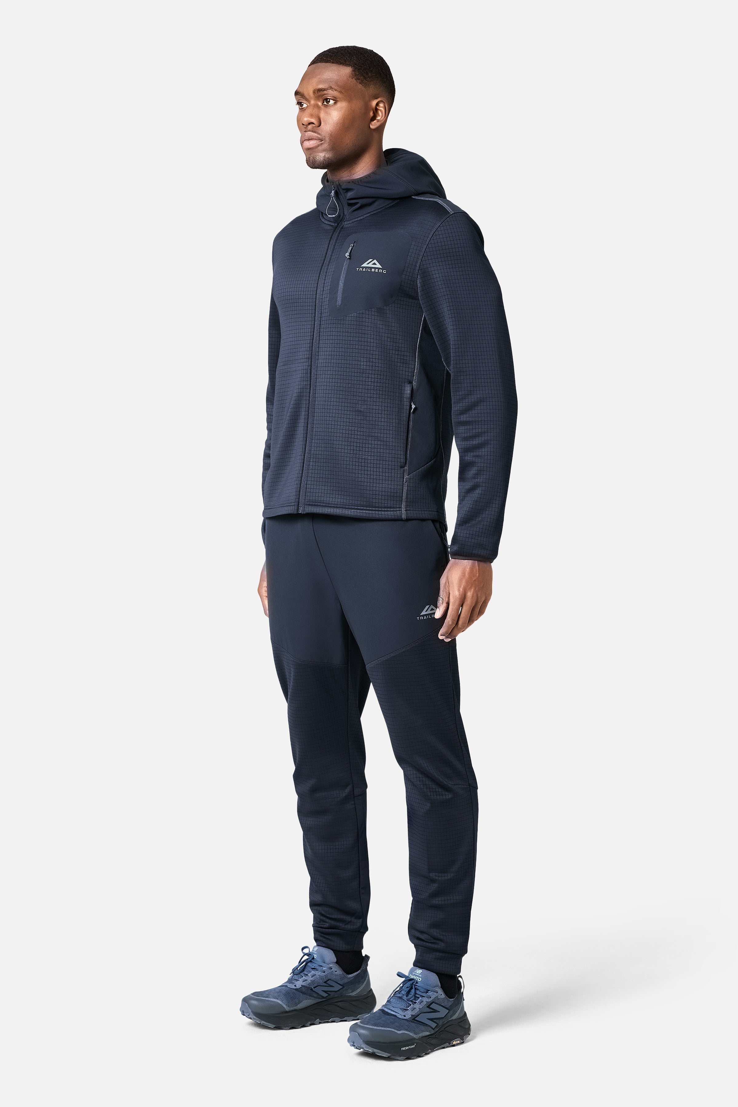 District Gridded Fleece Jogger – Deep Ocean/Storm Grey