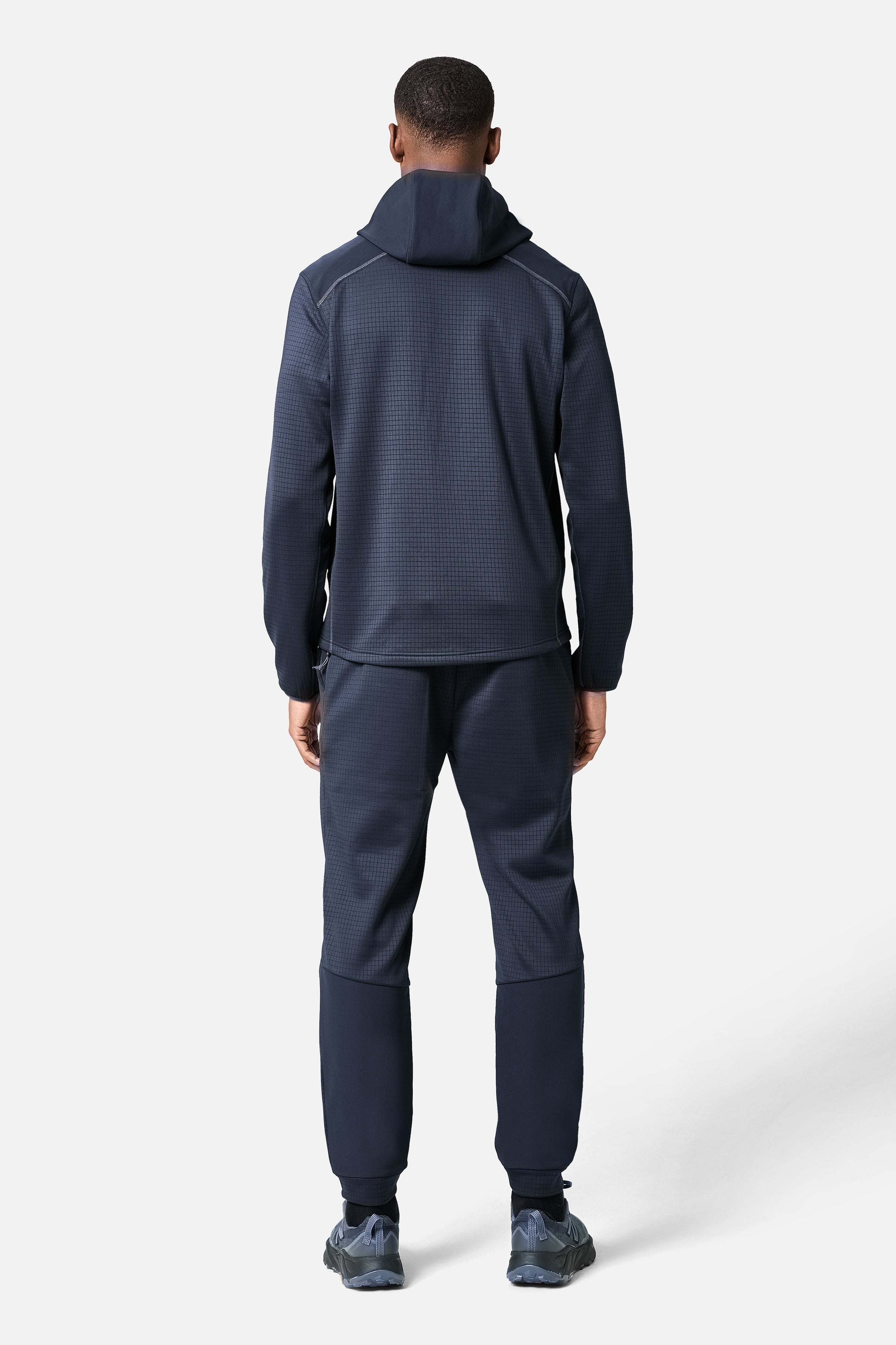 District Gridded Fleece Hood - Deep Ocean/Storm Grey