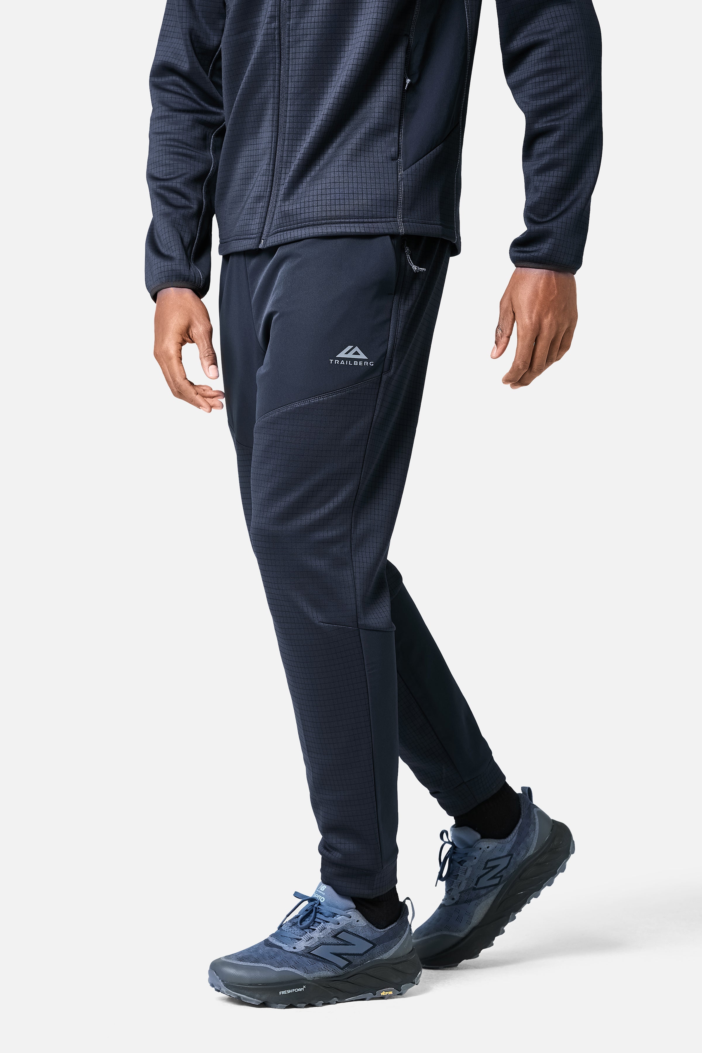 District Gridded Fleece Jogger – Deep Ocean/Storm Grey