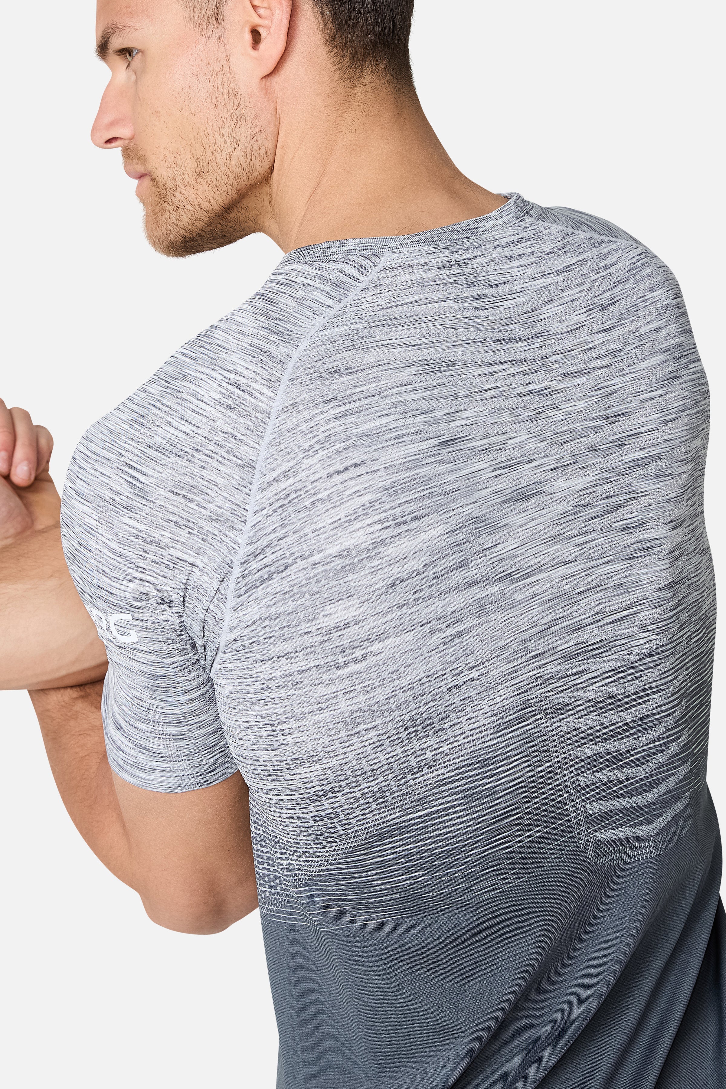 Arc Seamless T-shirt - Grafietgrijs/Maangrijs/Wit