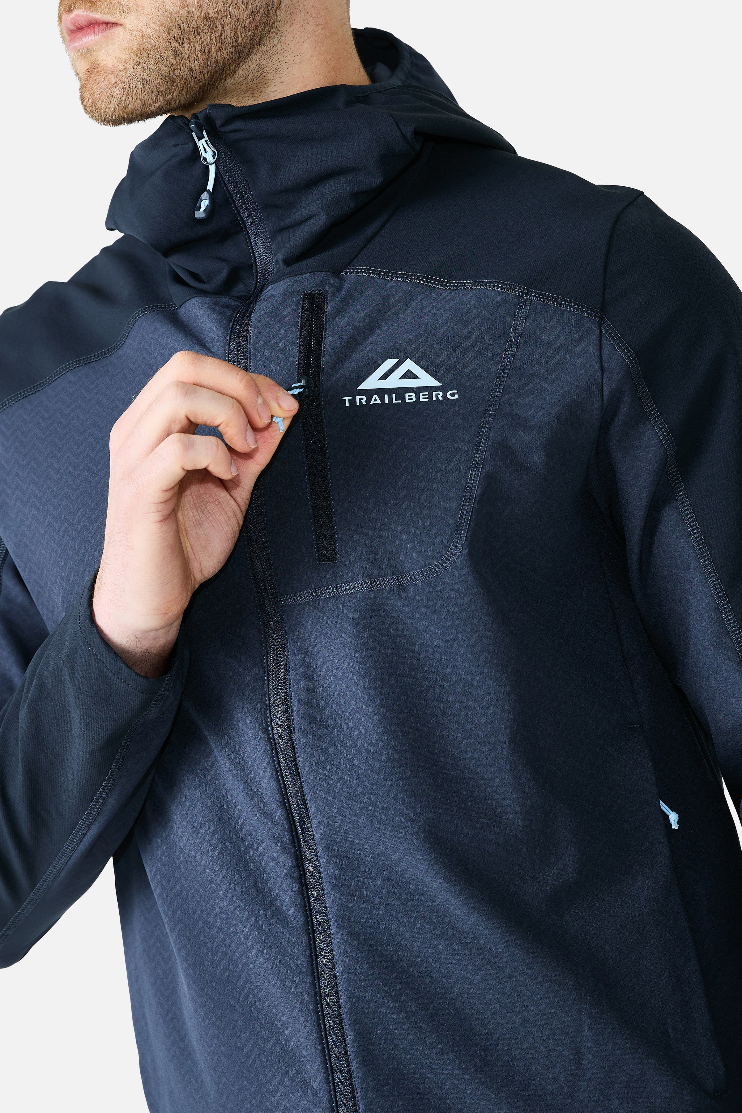 Caldera Gridded Fleece Tracksuit - Storm Blue/Deep Ocean