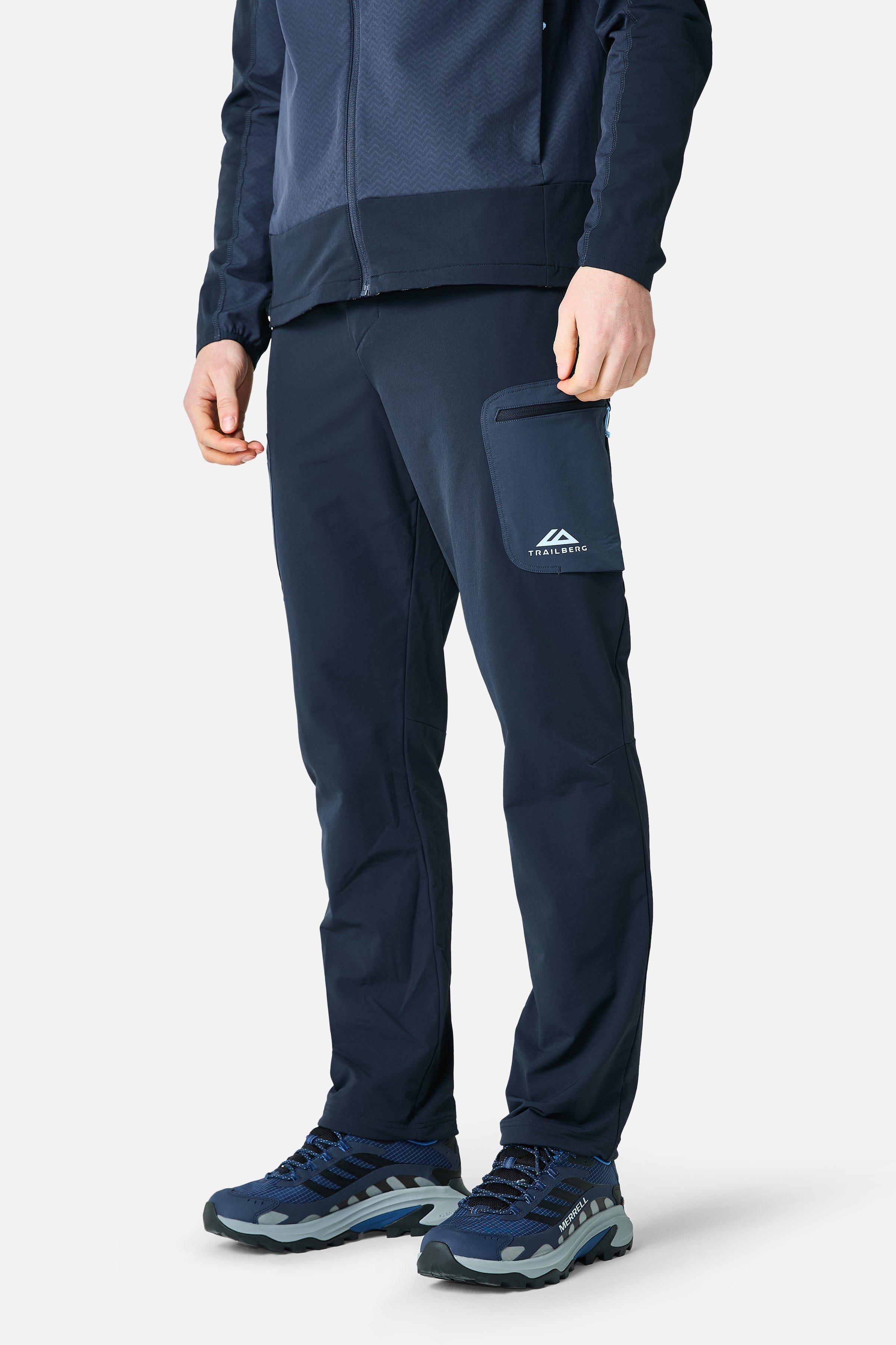 Caldera Gridded Fleece Tracksuit - Storm Blue/Deep Ocean