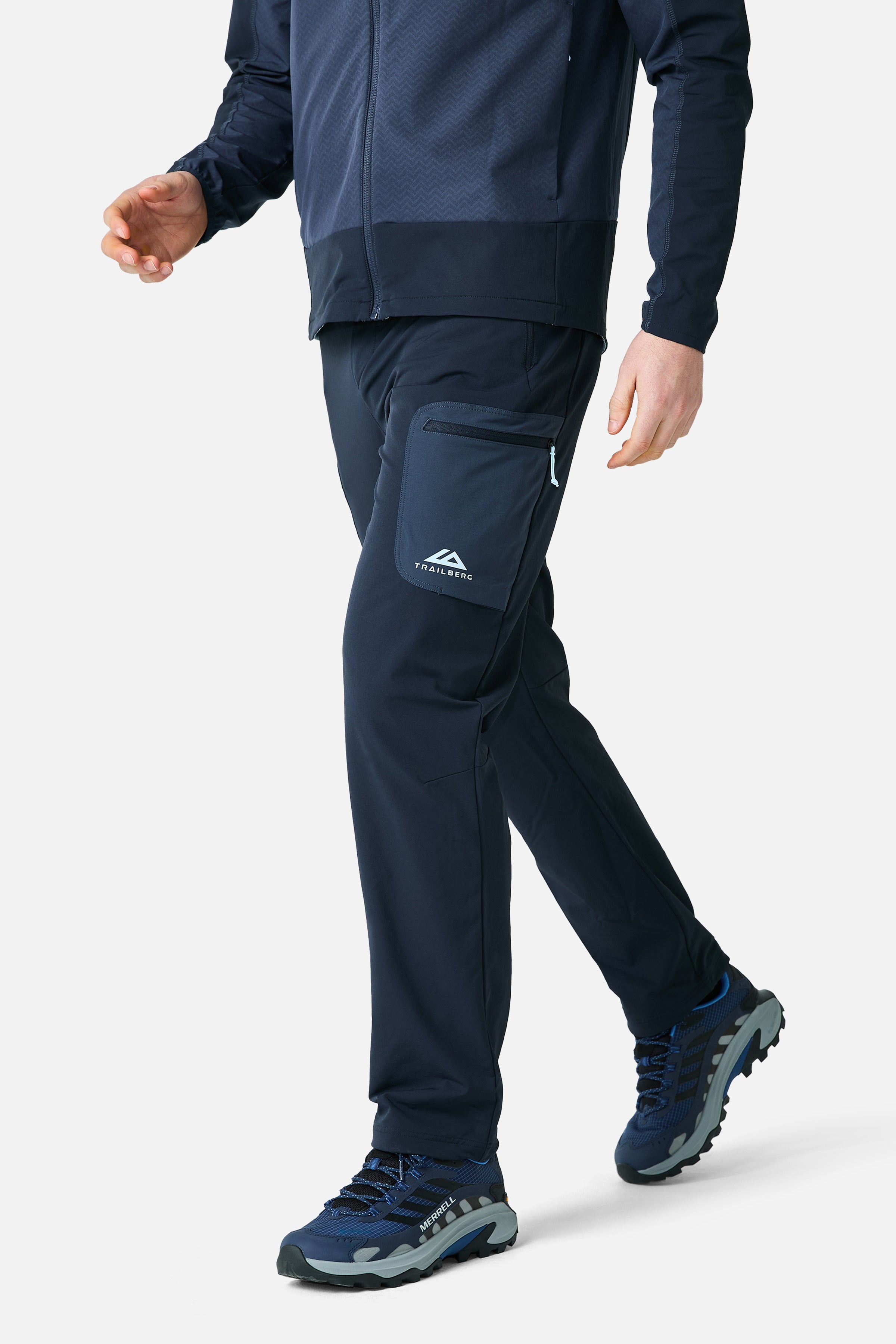 Caldera Gridded Fleece Tracksuit - Storm Blue/Deep Ocean