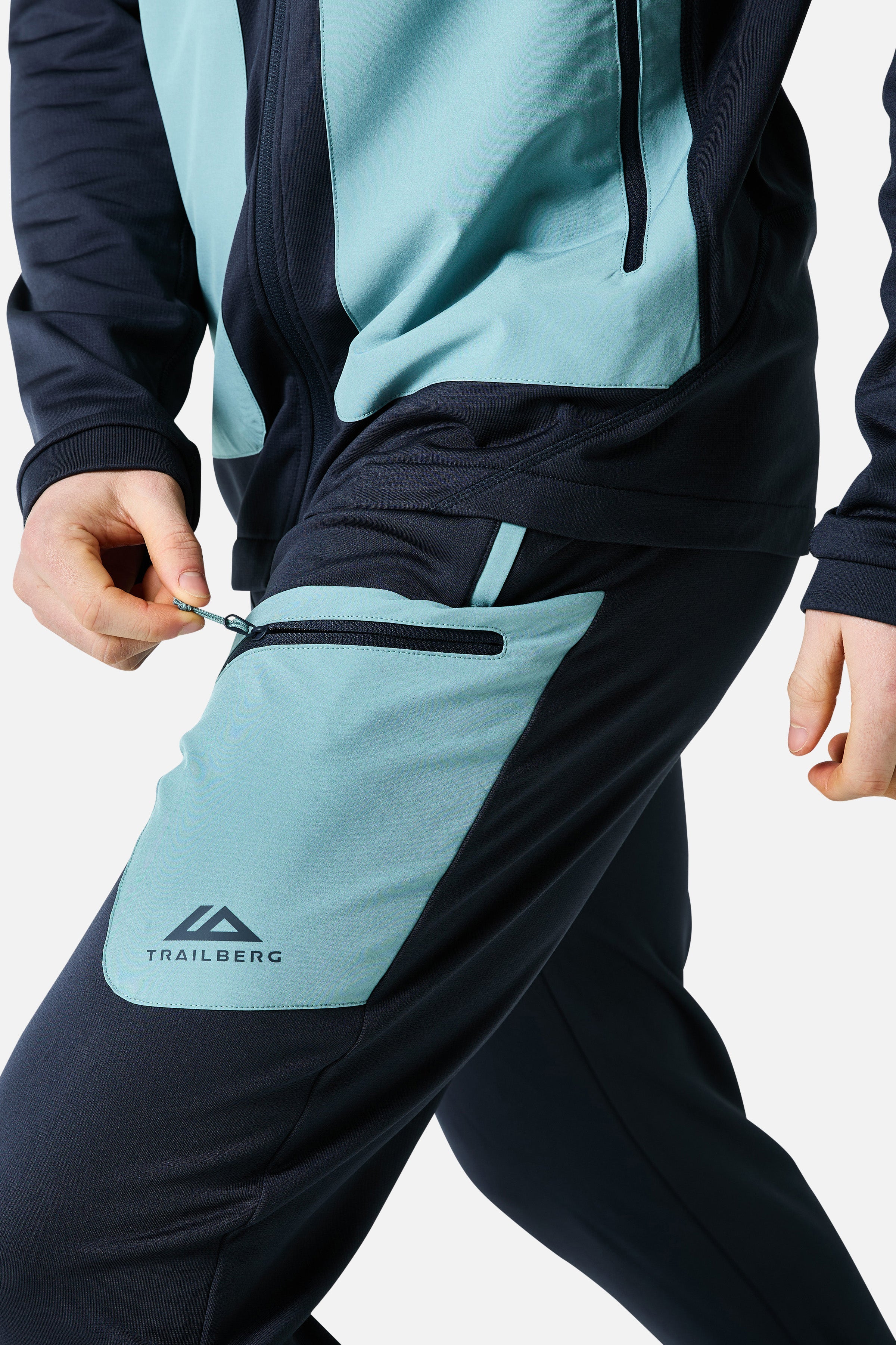 Vale Gridded Fleece-Hose – Sturmblau/Polarbrise