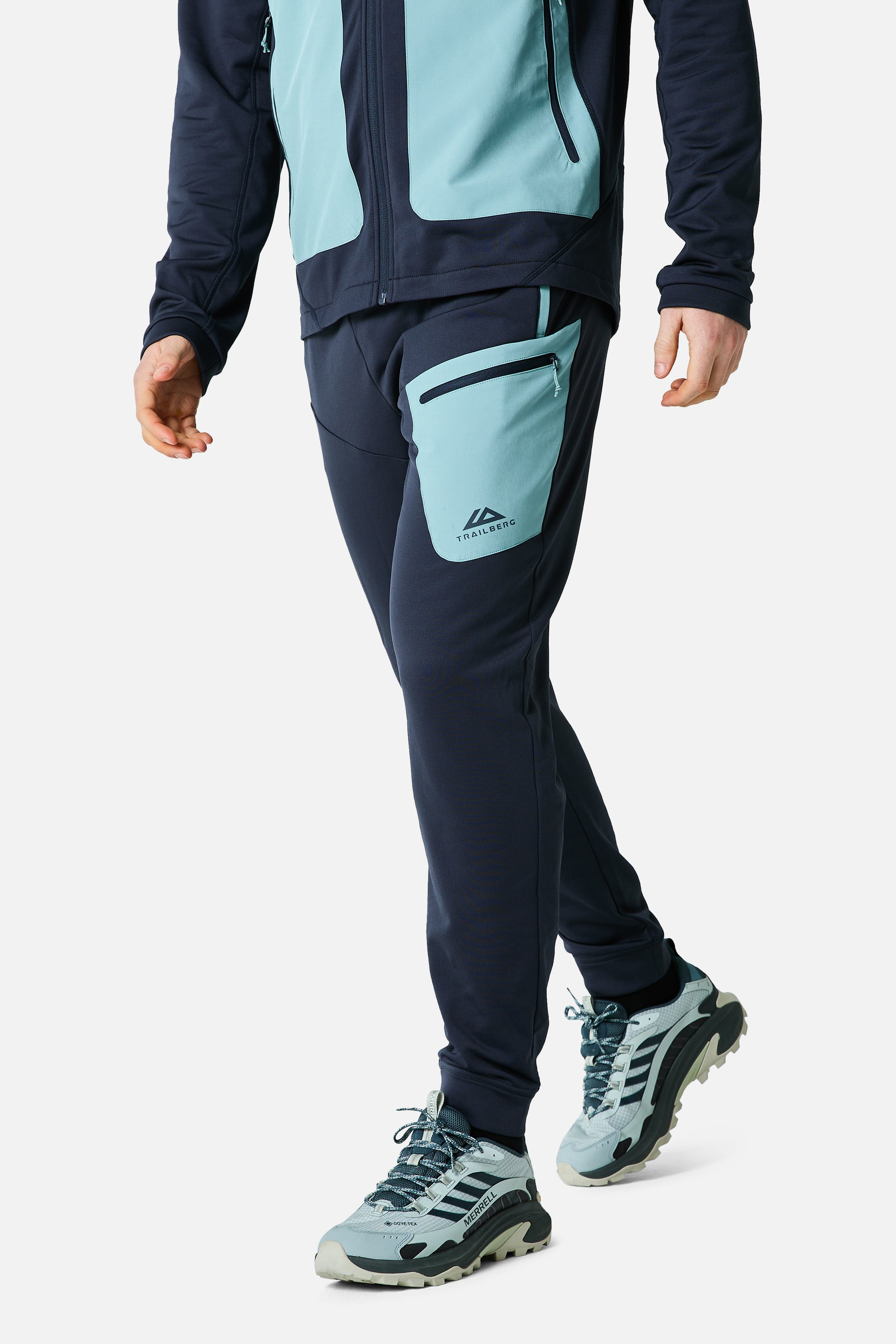 Vale Gridded Fleece-Hose – Sturmblau/Polarbrise
