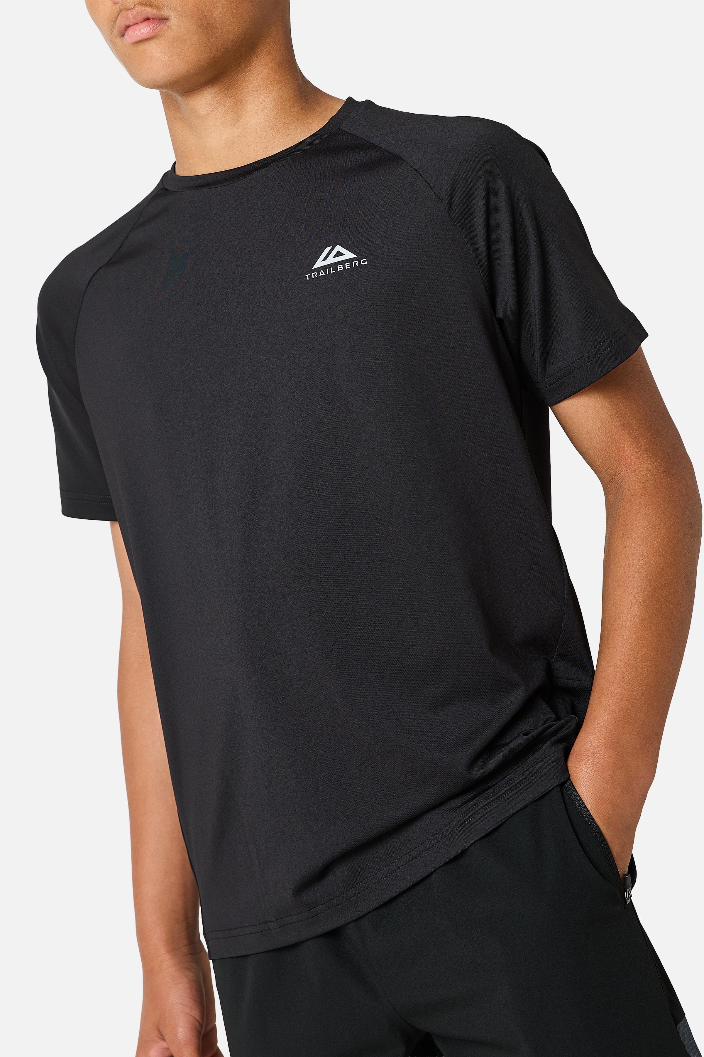 Boys Rapid Grid Tee - Black/Graphite Grey
