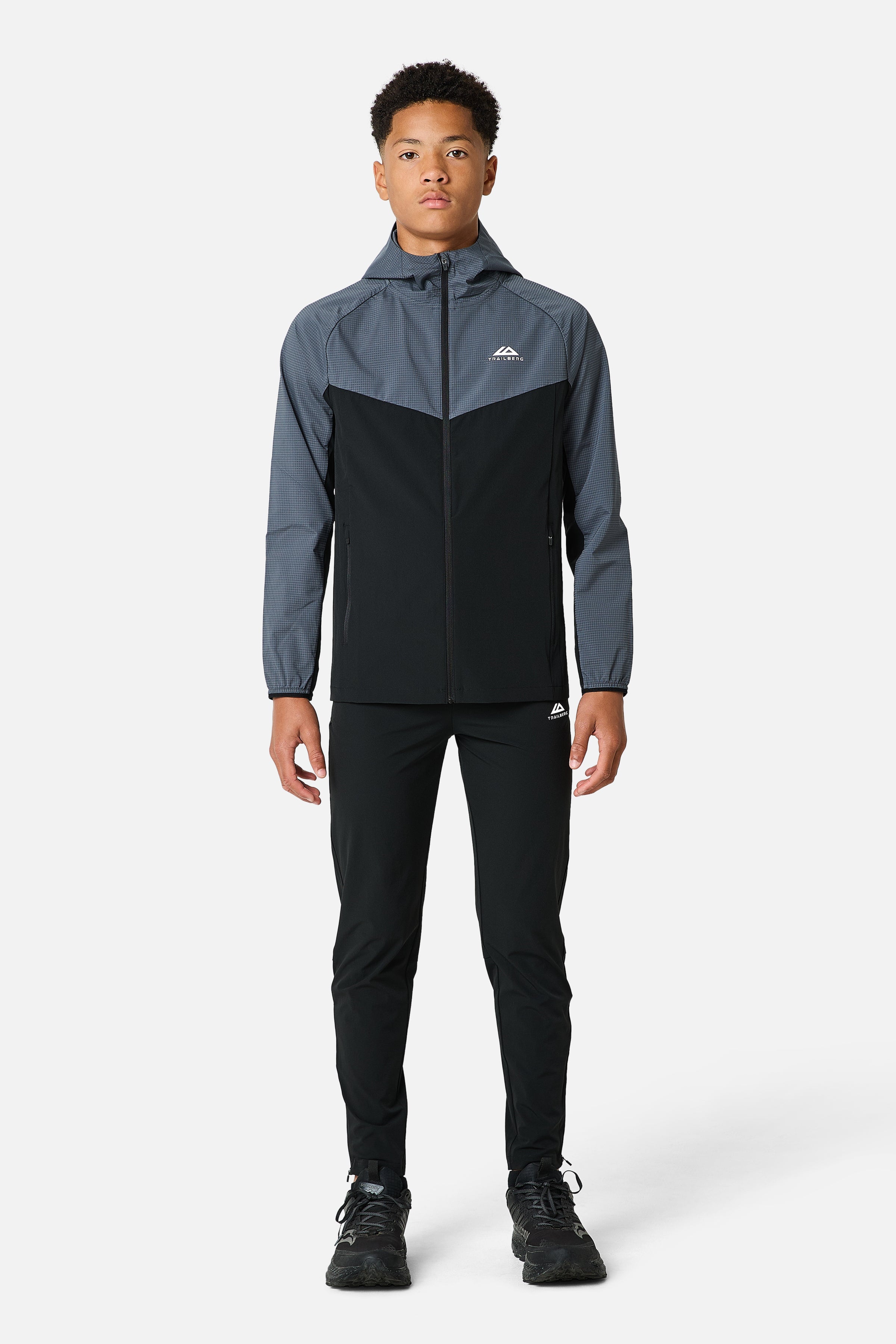 Boys Rapid Grid 2.0 Windbreaker - Black/Graphite Grey
