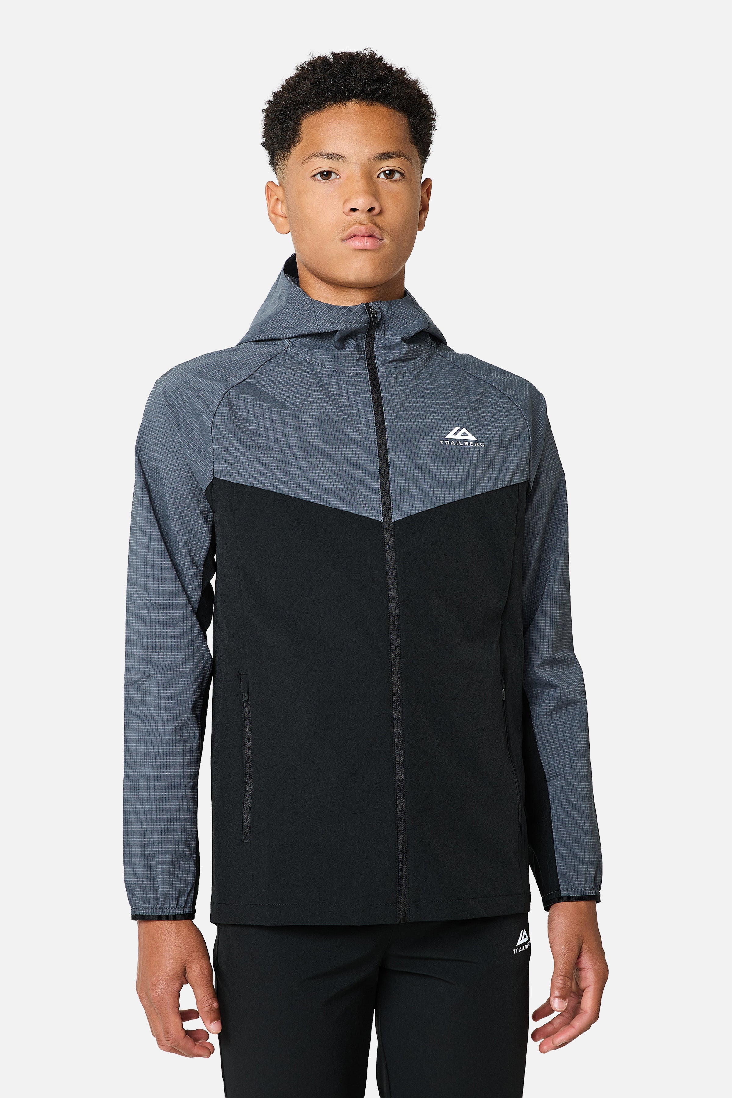 Boys Rapid Grid 2.0 Tracksuit - Black/Graphite Grey