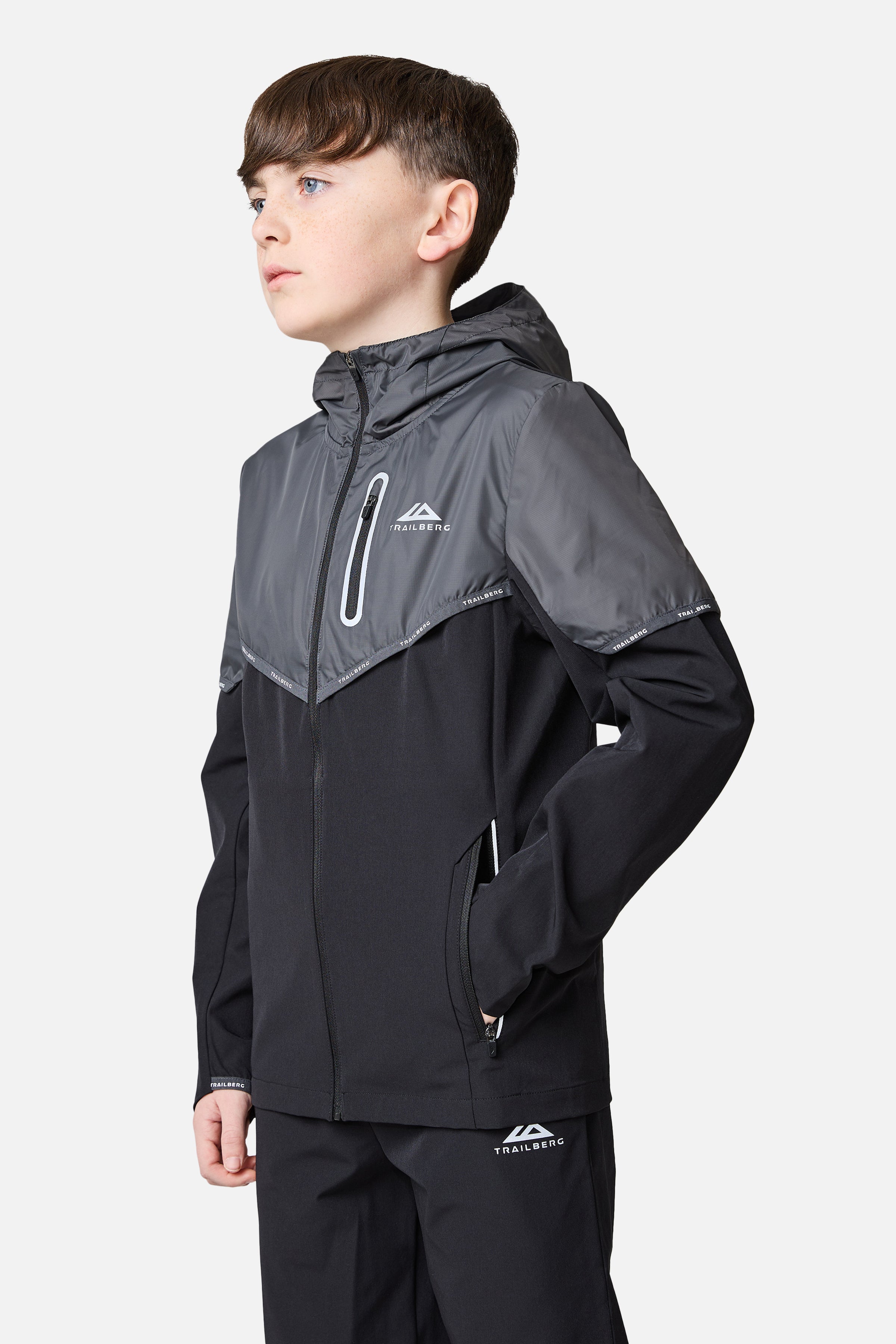 Boys Vertigo Tape Hood - Black/Volcano Grey