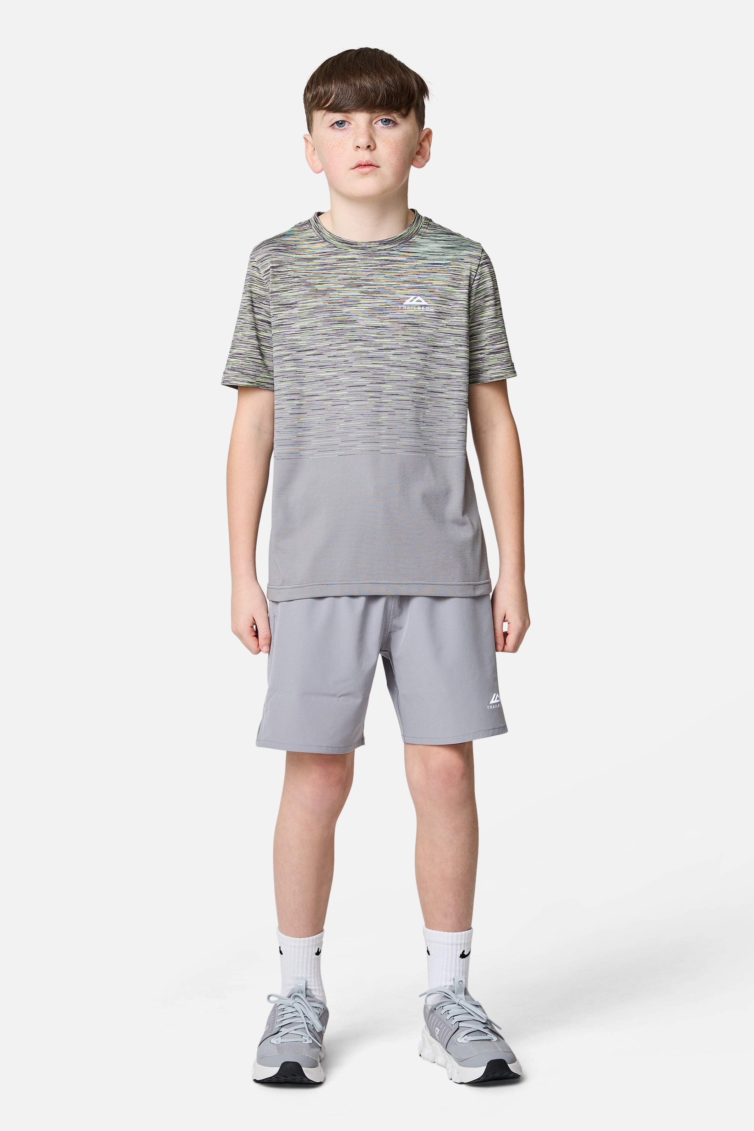 Nahtloses T-Shirt für Jungen - Mondgrau/Eisengrau