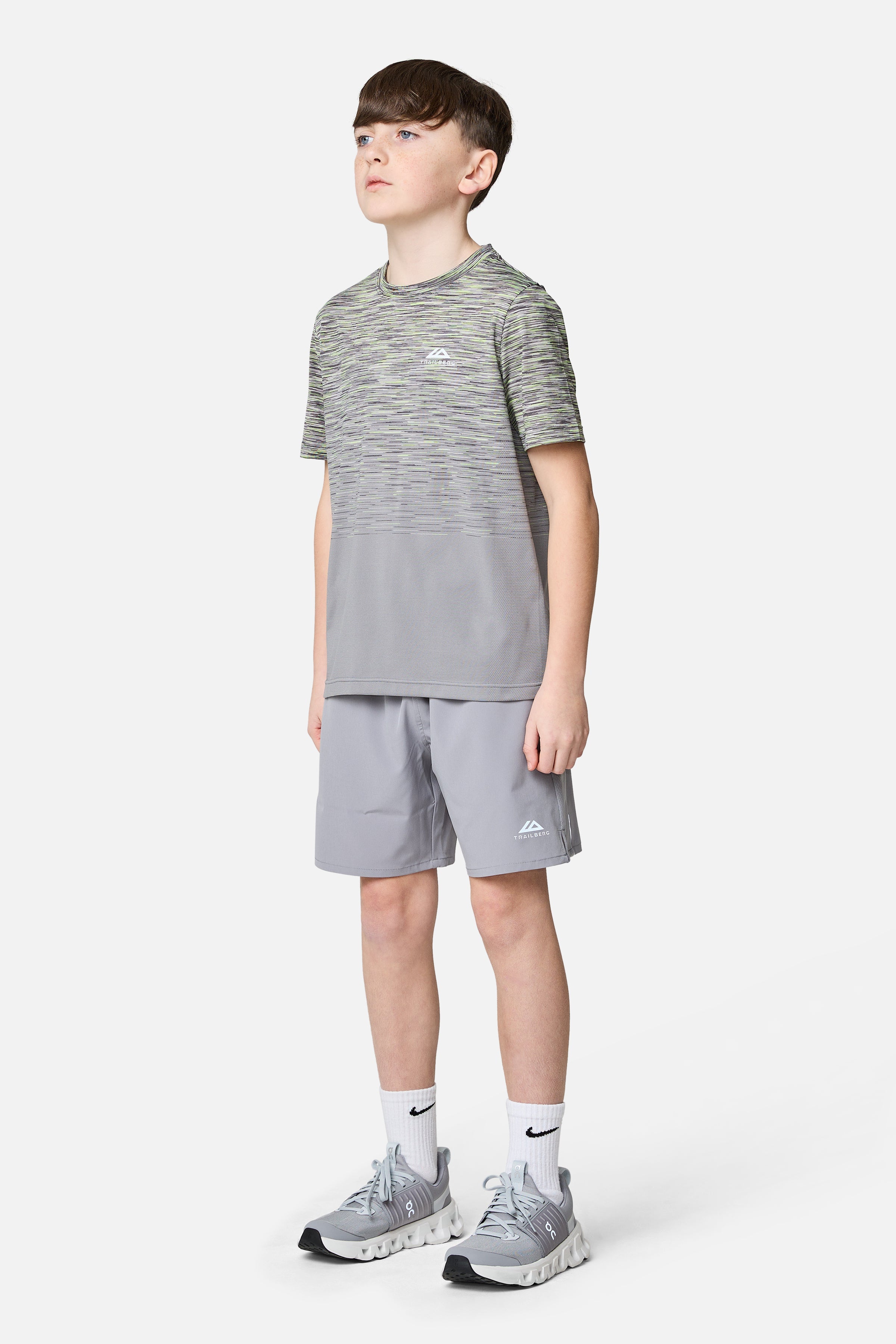 Nahtloses T-Shirt für Jungen - Mondgrau/Eisengrau