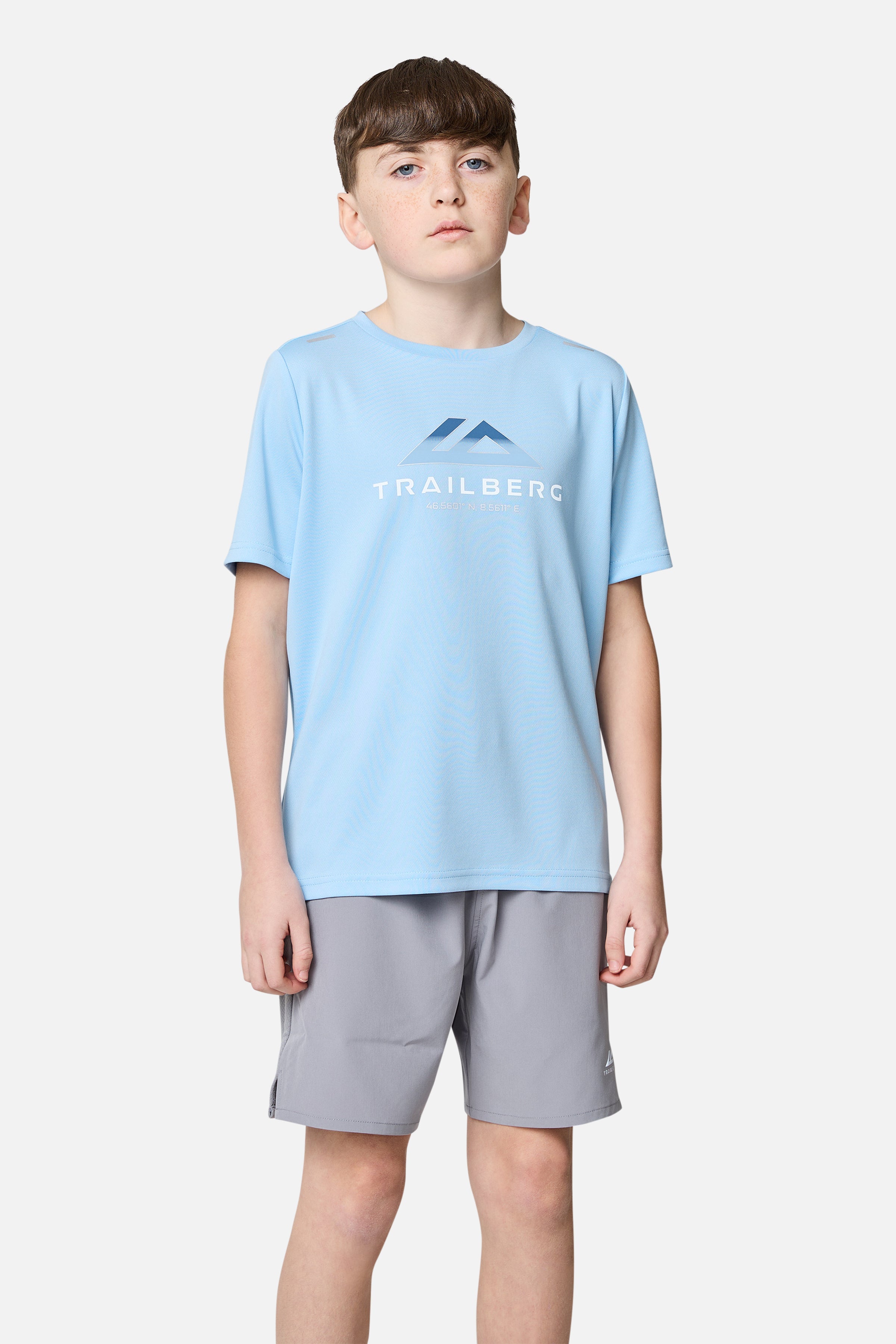 Jungen Intervall T-Shirt - Taubenblau