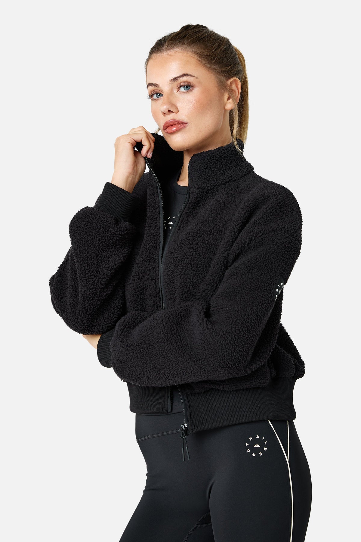 Womens Peakpath Borg Full Zip Track Jacket - Black