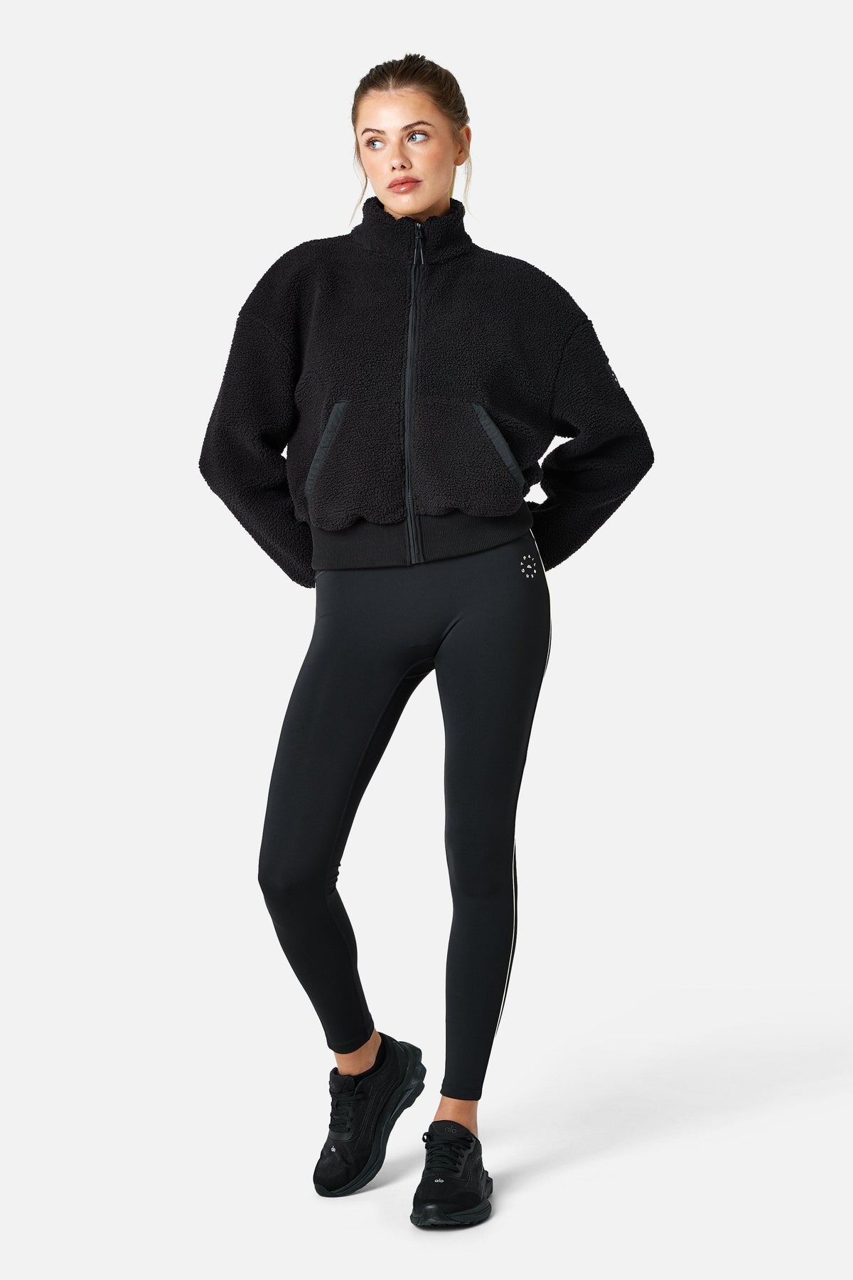 Womens Peakpath Borg Full Zip Track Jacket - Black
