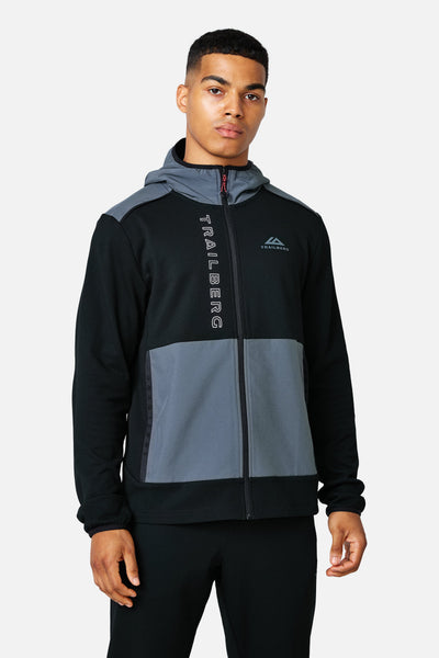 Triathlon Ultra Fleece Zip Hood - Black/Graphite Grey