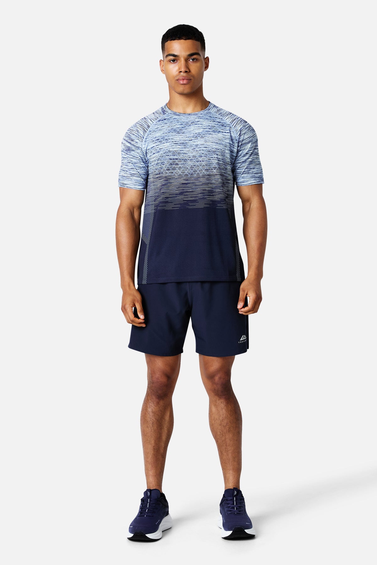 Stride Seamless Tee - Shadowcore/Steel Blue/Iceberg Blue/White