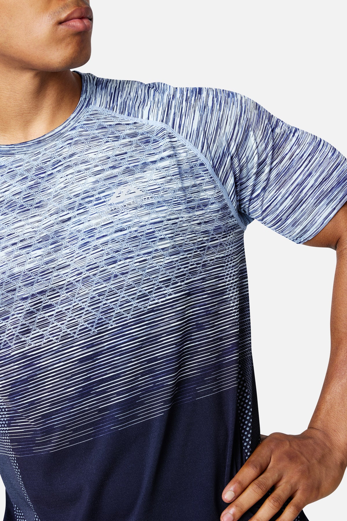 Stride Seamless Tee - Shadowcore/Steel Blue/Iceberg Blue/White