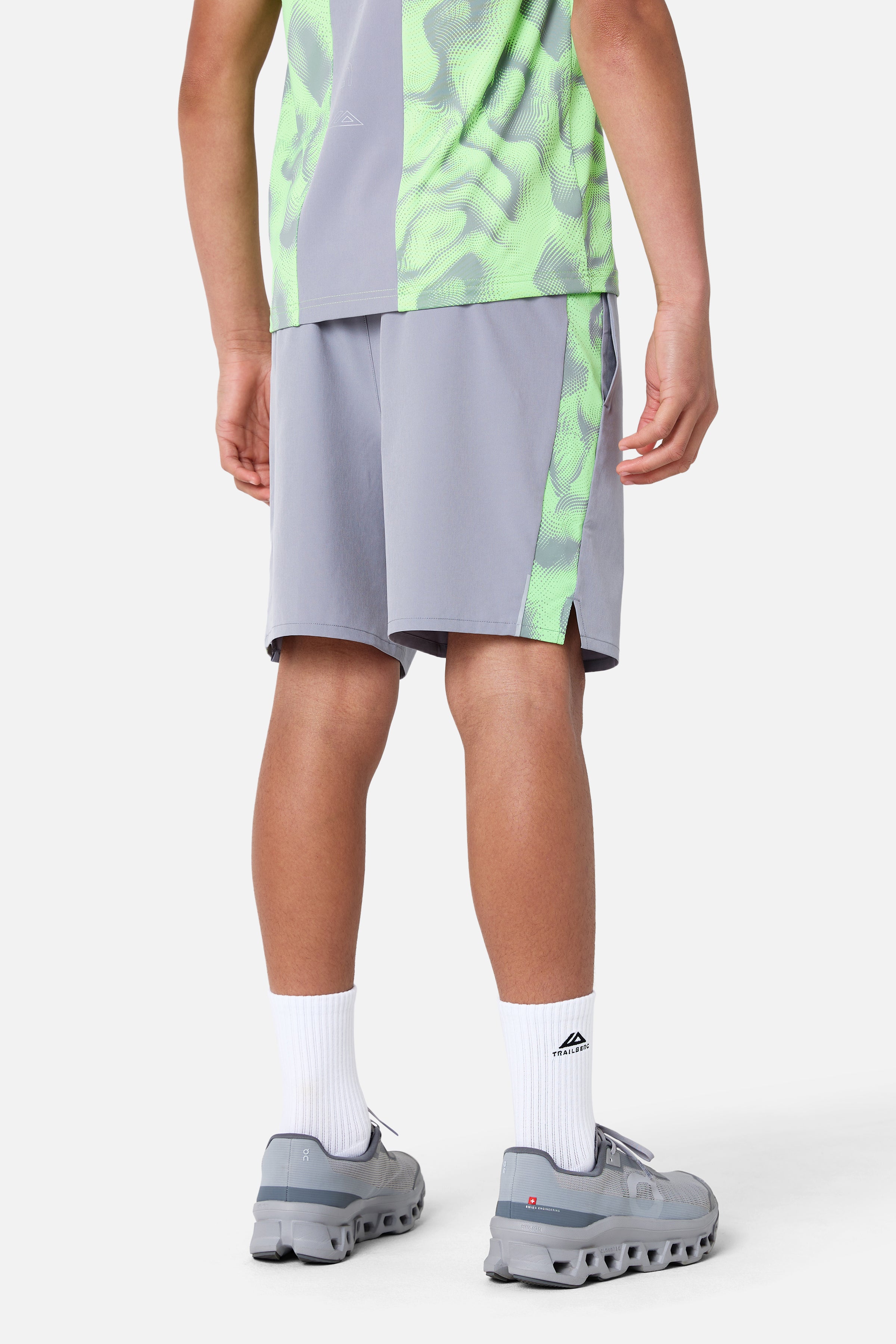 Boys Kinetic Short - Moon Grey/Neon Lime