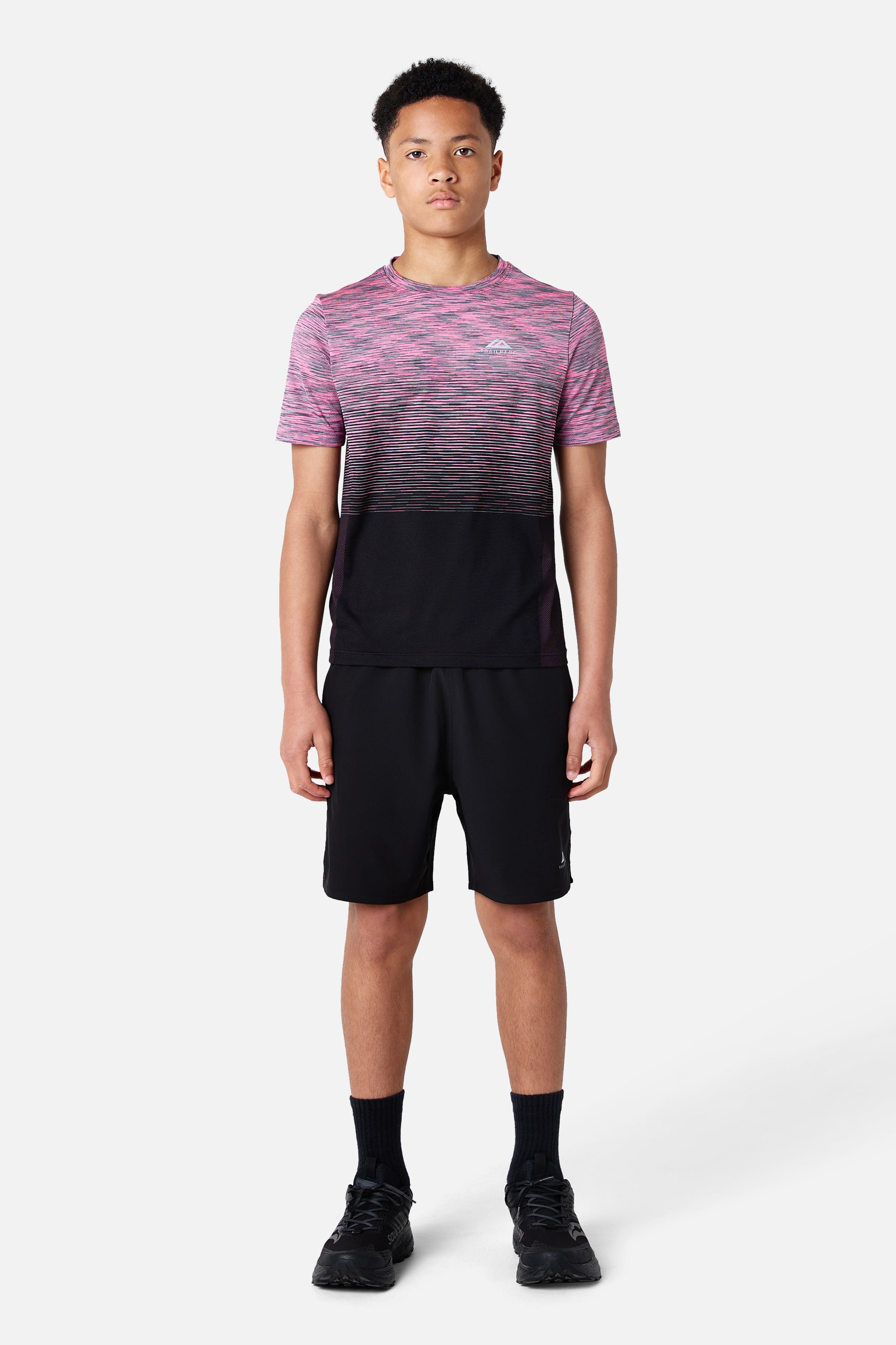 Boys Frequency Seamless Tee - Black/Storm Grey/Cloud Haze/Cosmic Pink