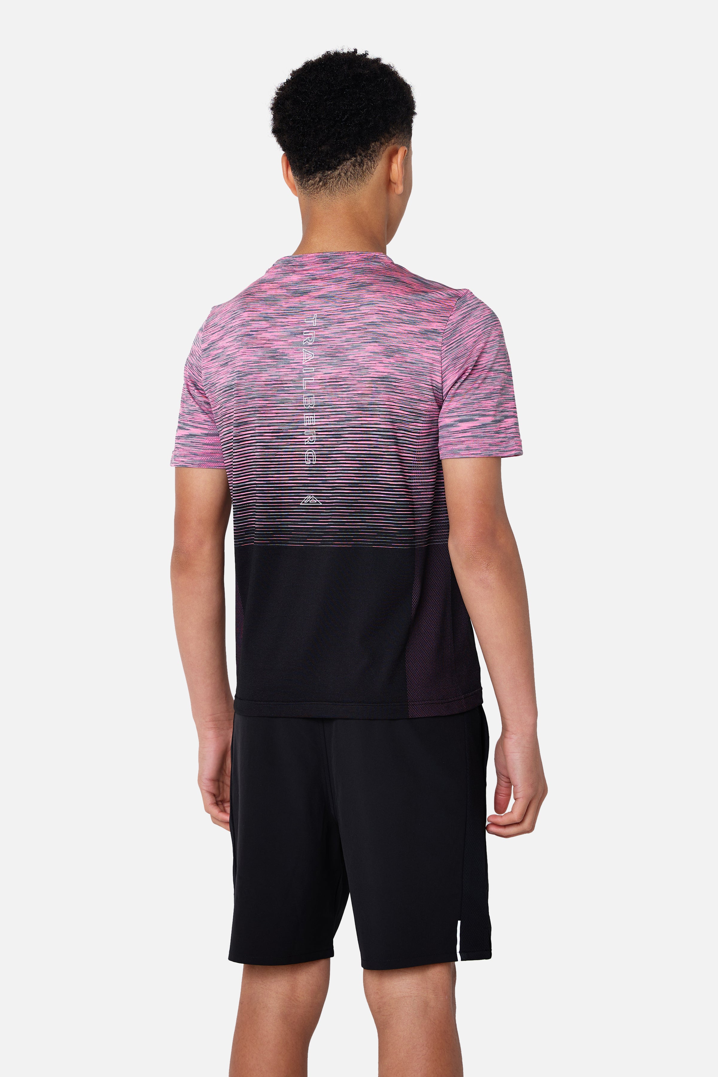 Boys Frequency Seamless Tee - Black/Storm Grey/Cloud Haze/Cosmic Pink