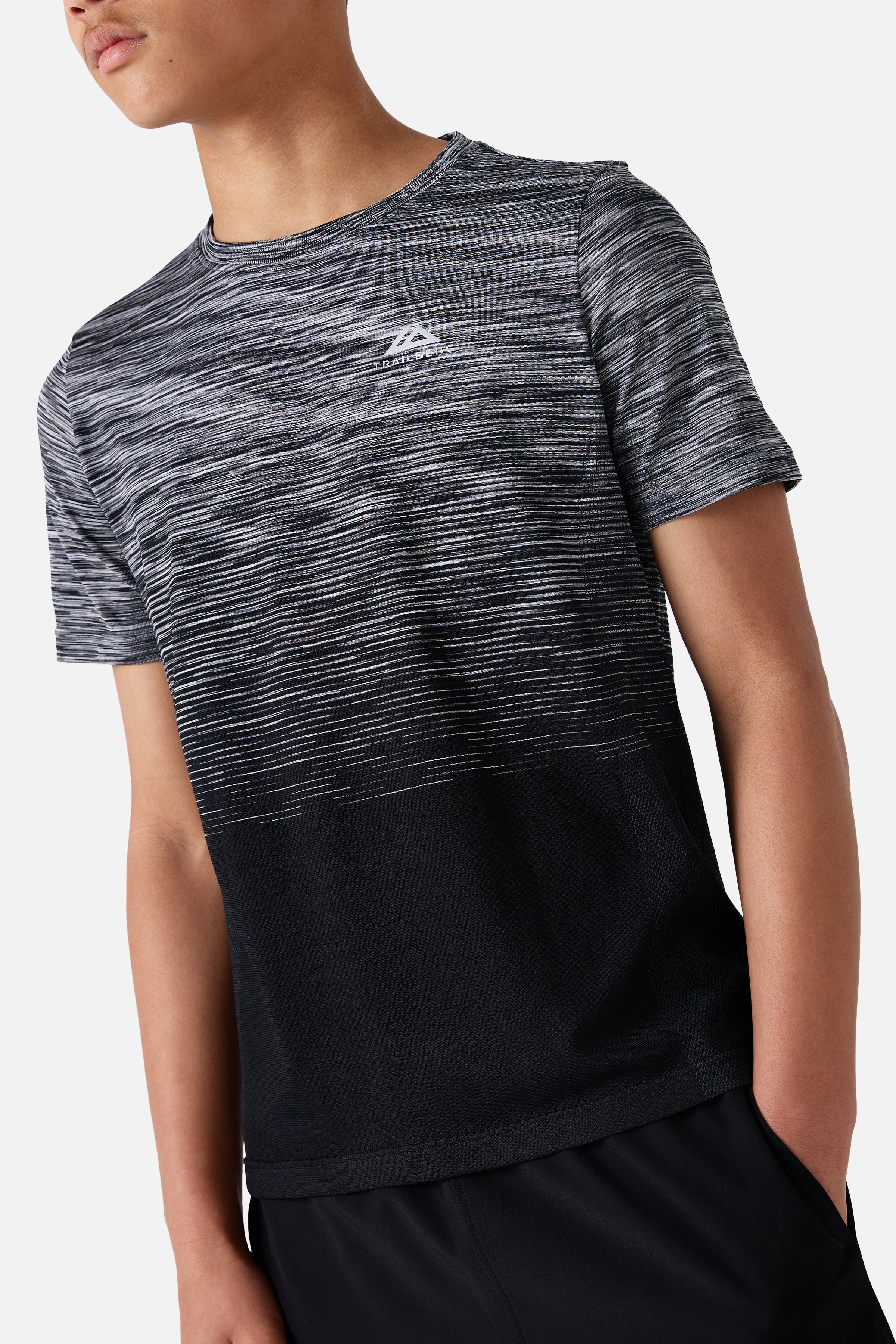 Boys Frequency Seamless Tee - Black/Storm Grey/Cloud Haze/Cosmic Pink