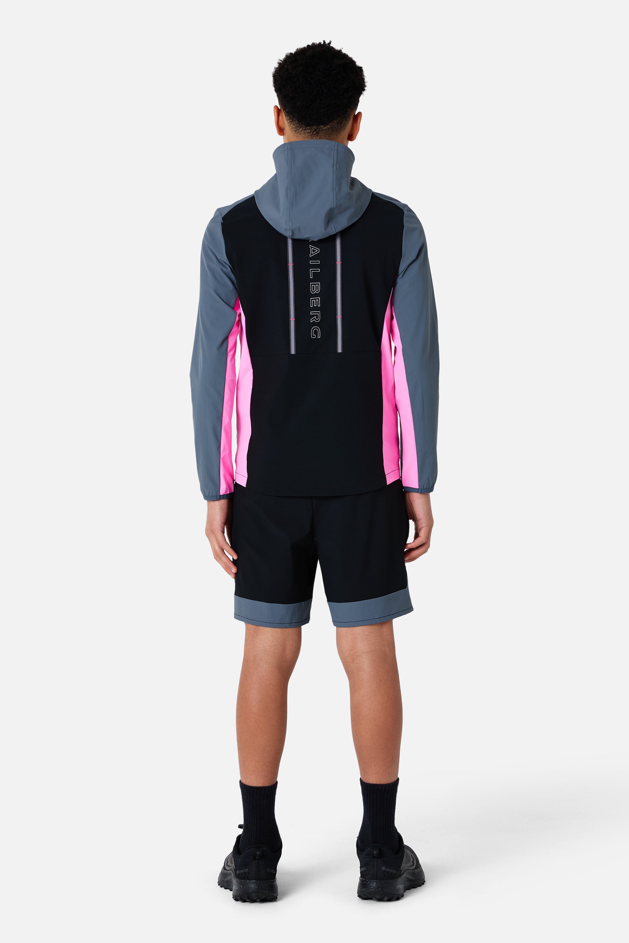Boys Triathlon 4.0 Hood - Black/Storm Grey/Cosmic Pink