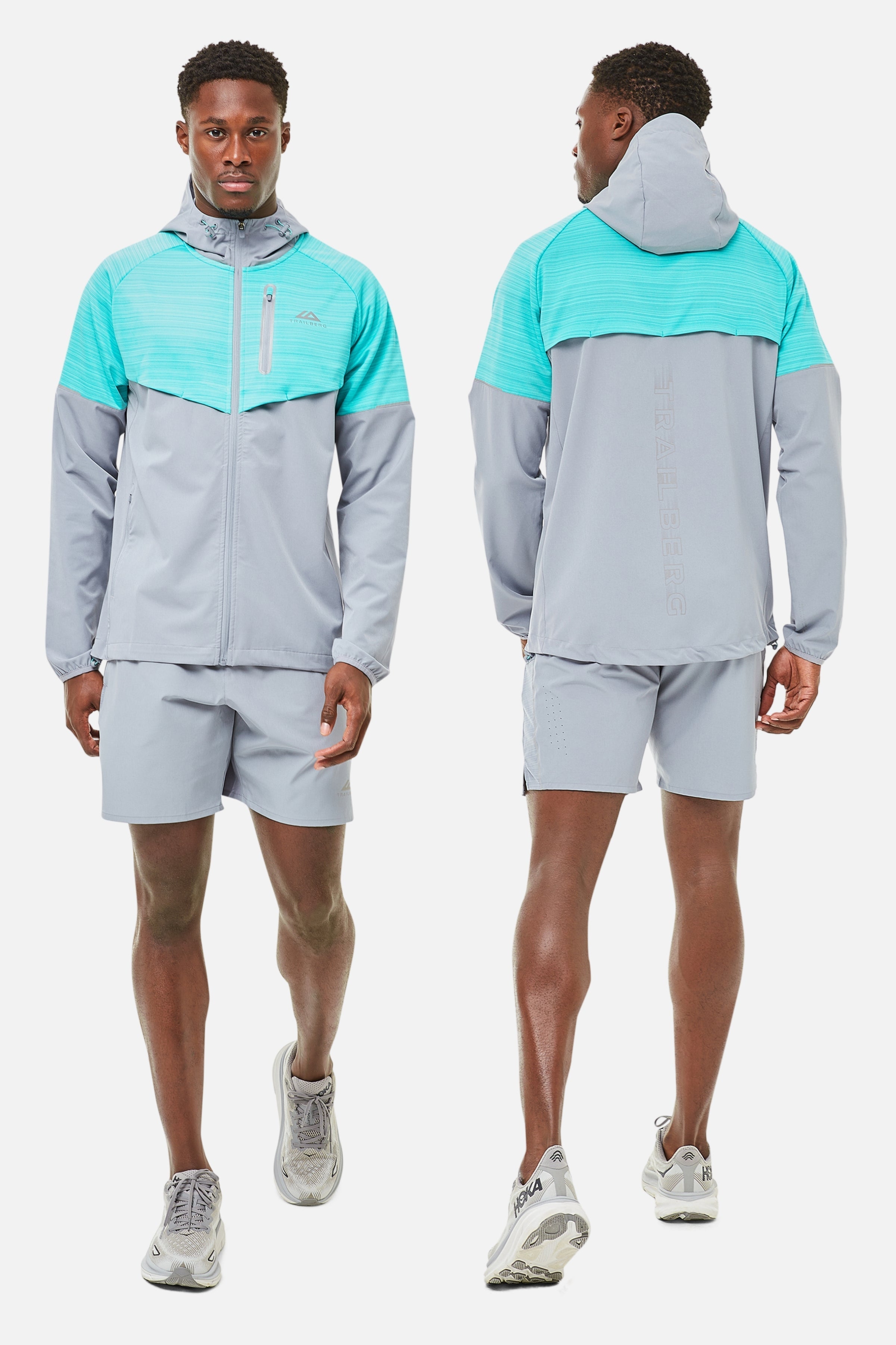 CLOUD AW24 HOOD TWINSET - LIGHT GREY/TURQUOISE