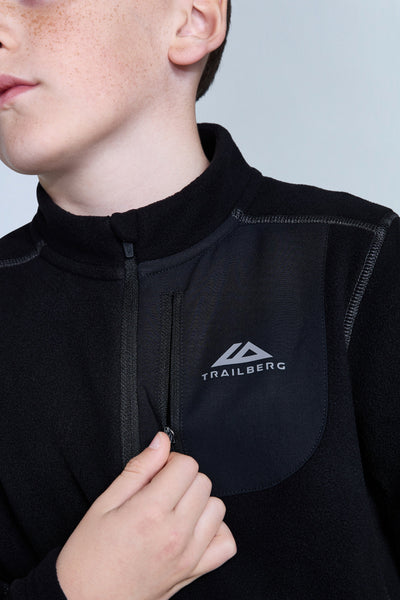 Boys Astra Microfleece 1/4 Zip - Black