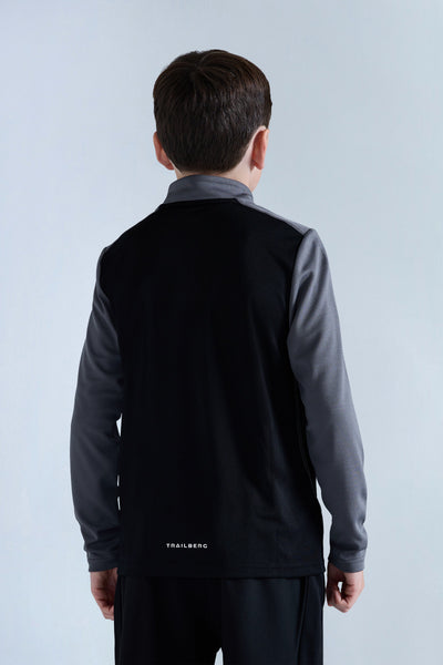 Boys Essentials 1/4 Zip - Black/Urban Smoke